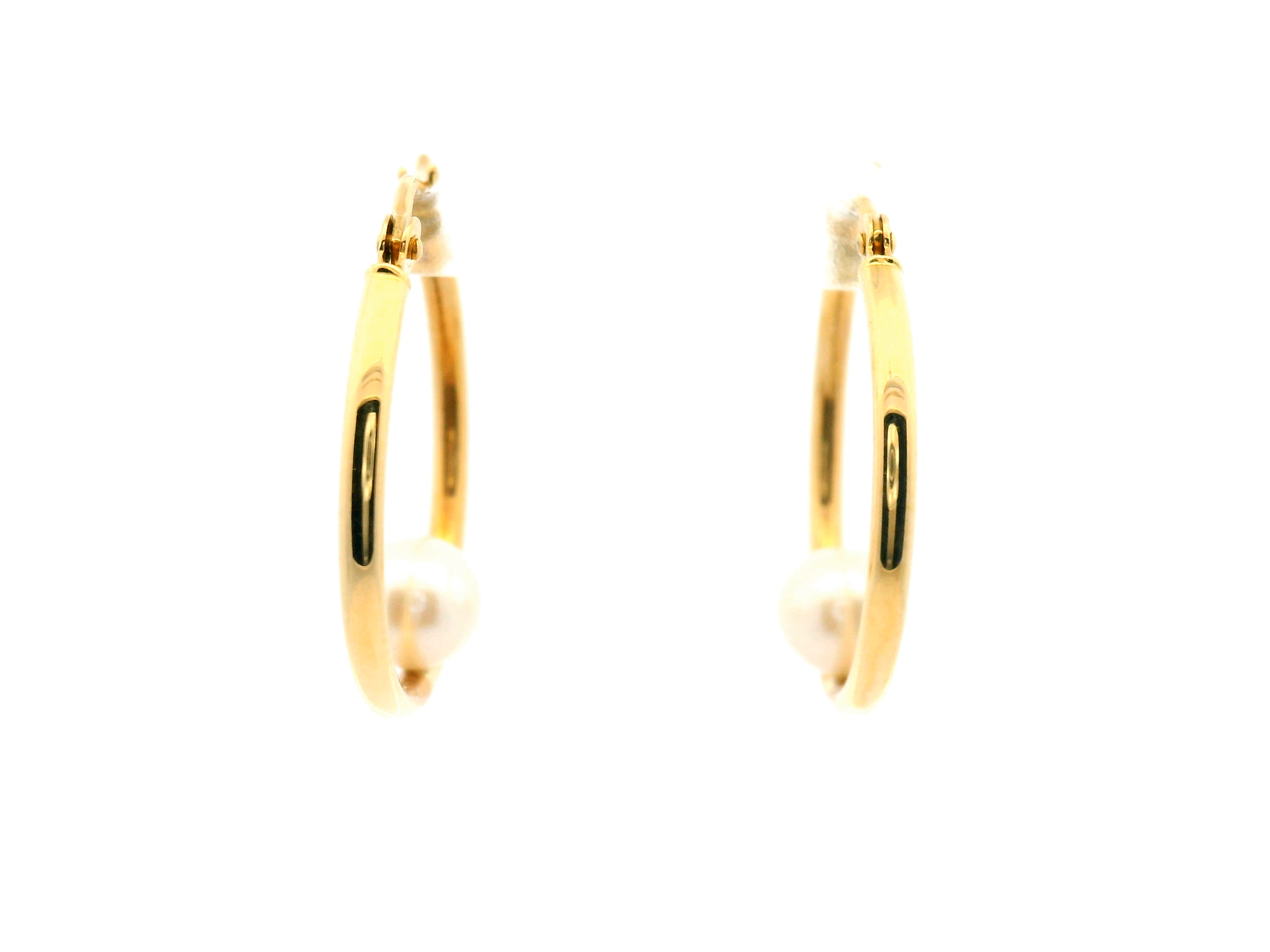 Pearl Drop Hoop Earrings
