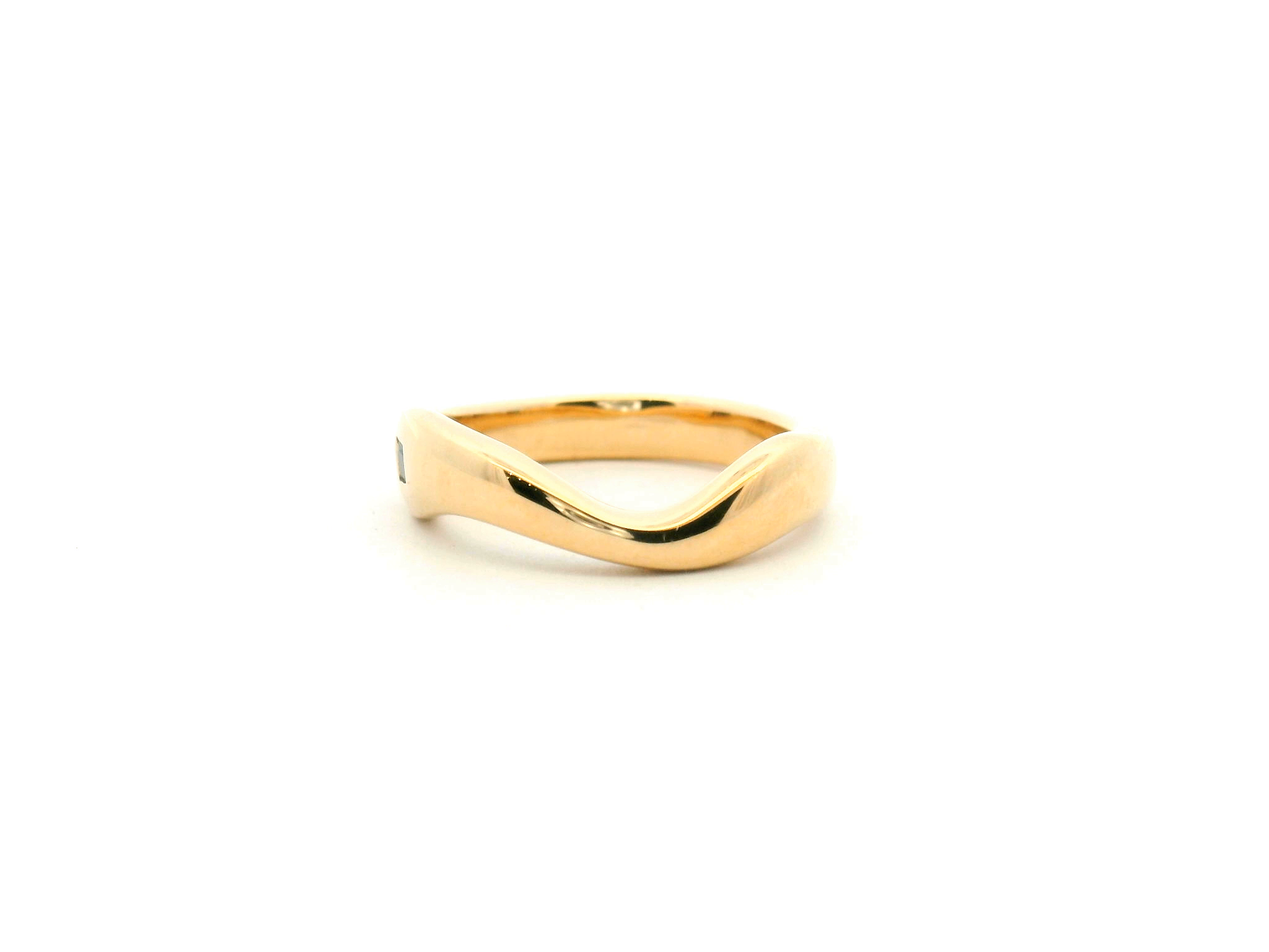 Yellow Gold Sapphire and Peridot Flush Set Bypass Ring