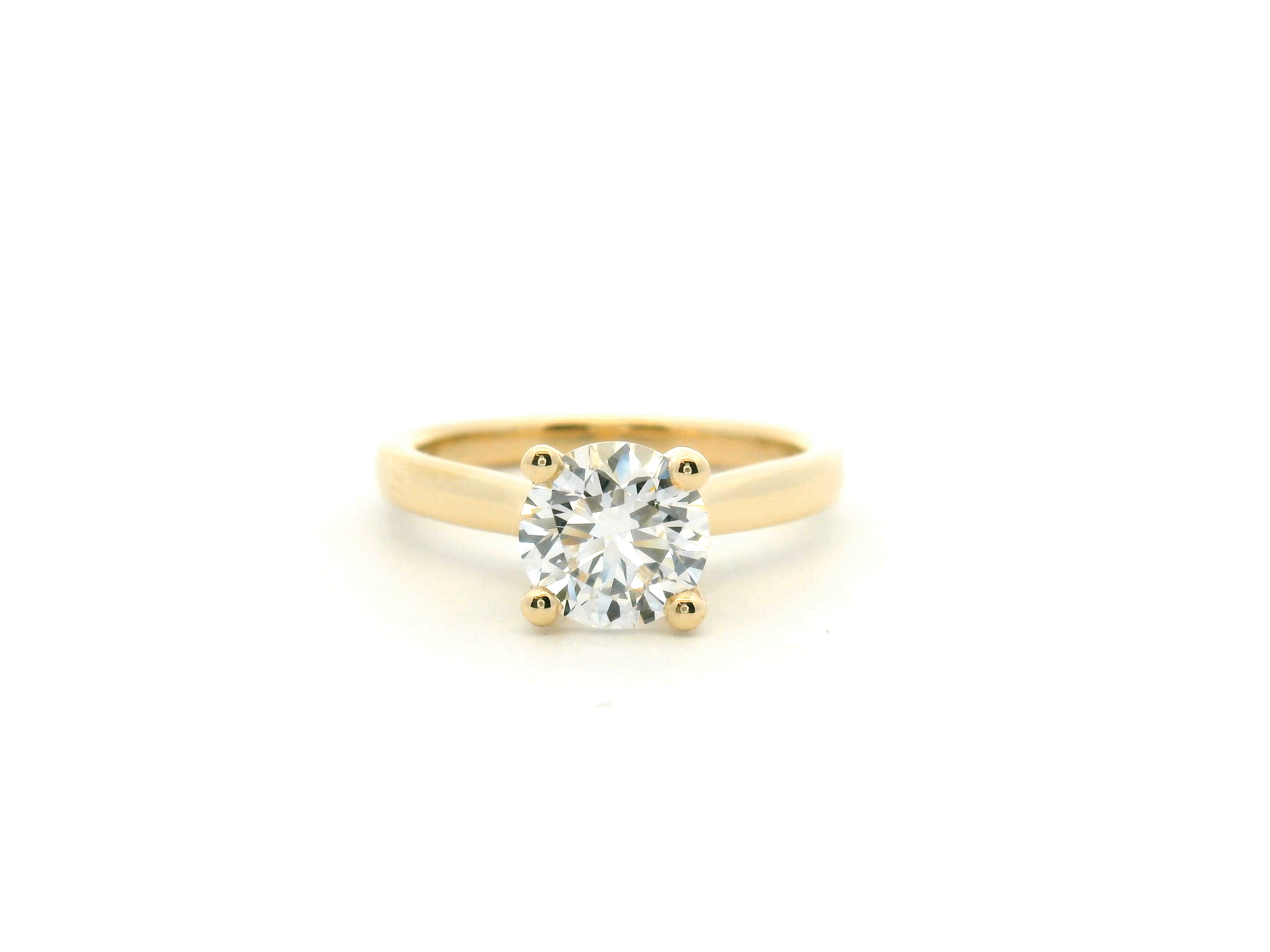 Round Diamond Cathedral Solitaire Engagement Ring