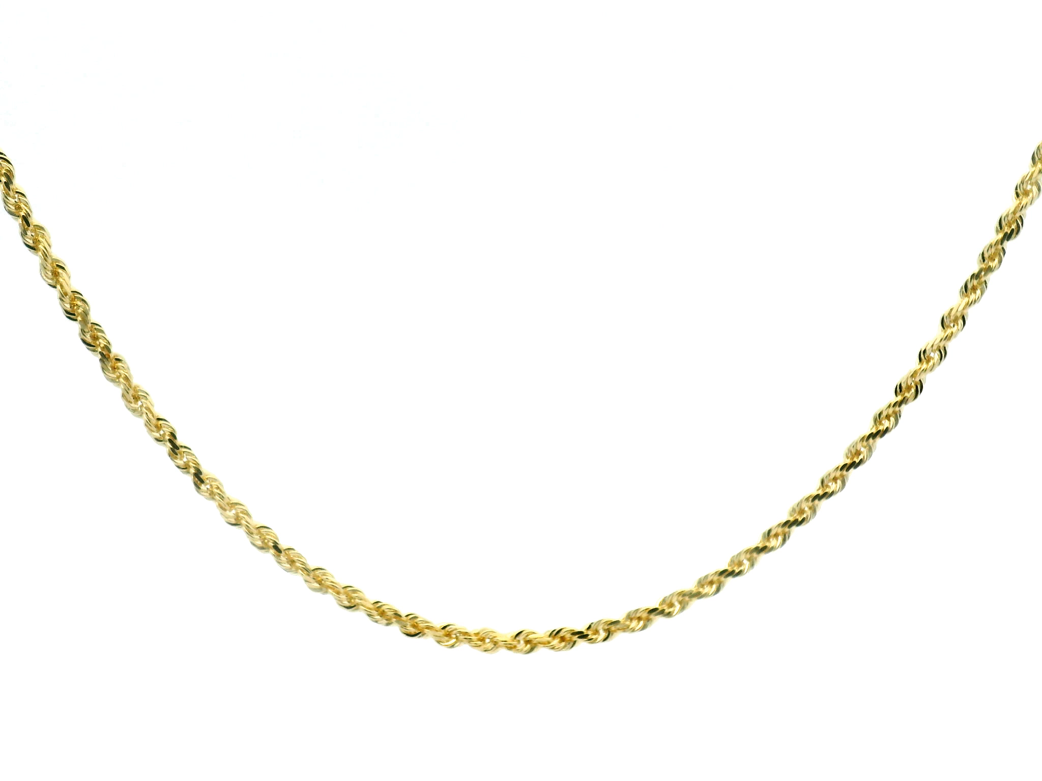 Yellow Gold Rope Chain Necklace
