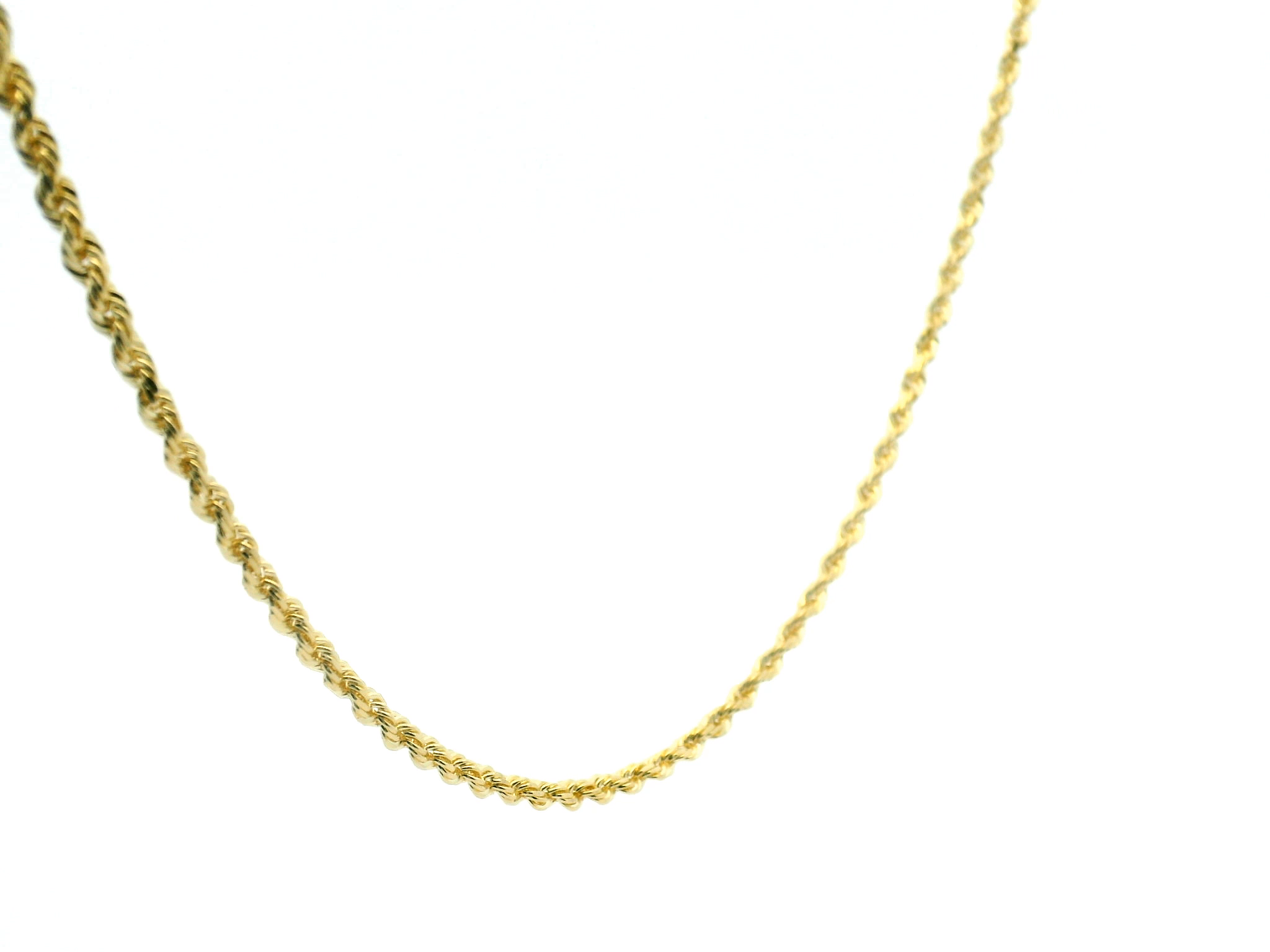 Yellow Gold Rope Chain Necklace