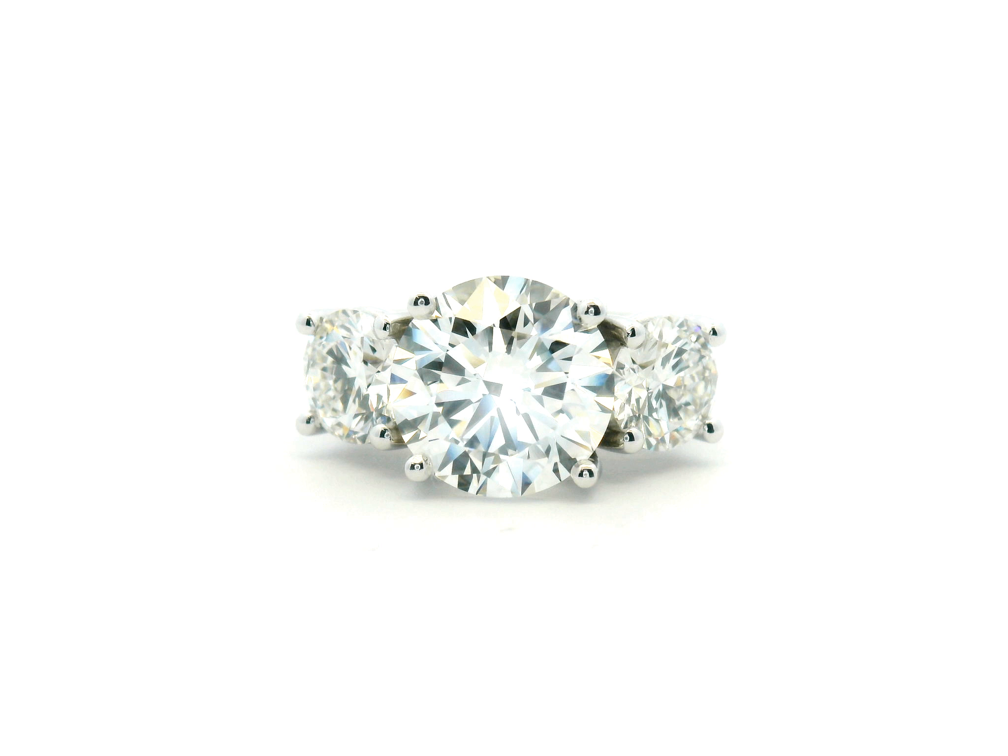 Round Three Stone Diamond Engagement Ring