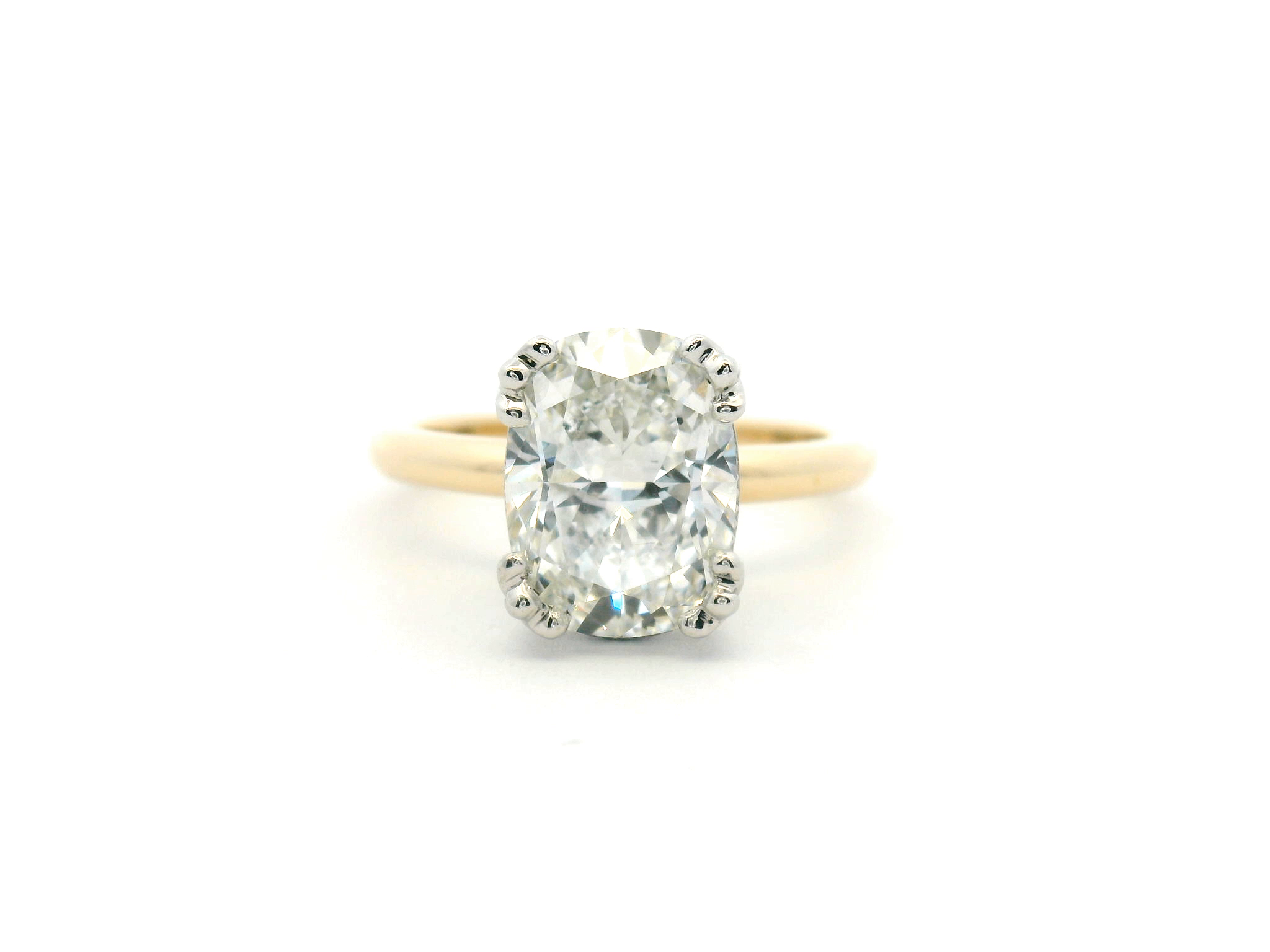Elongated Cushion Diamond Solitaire Engagement Ring