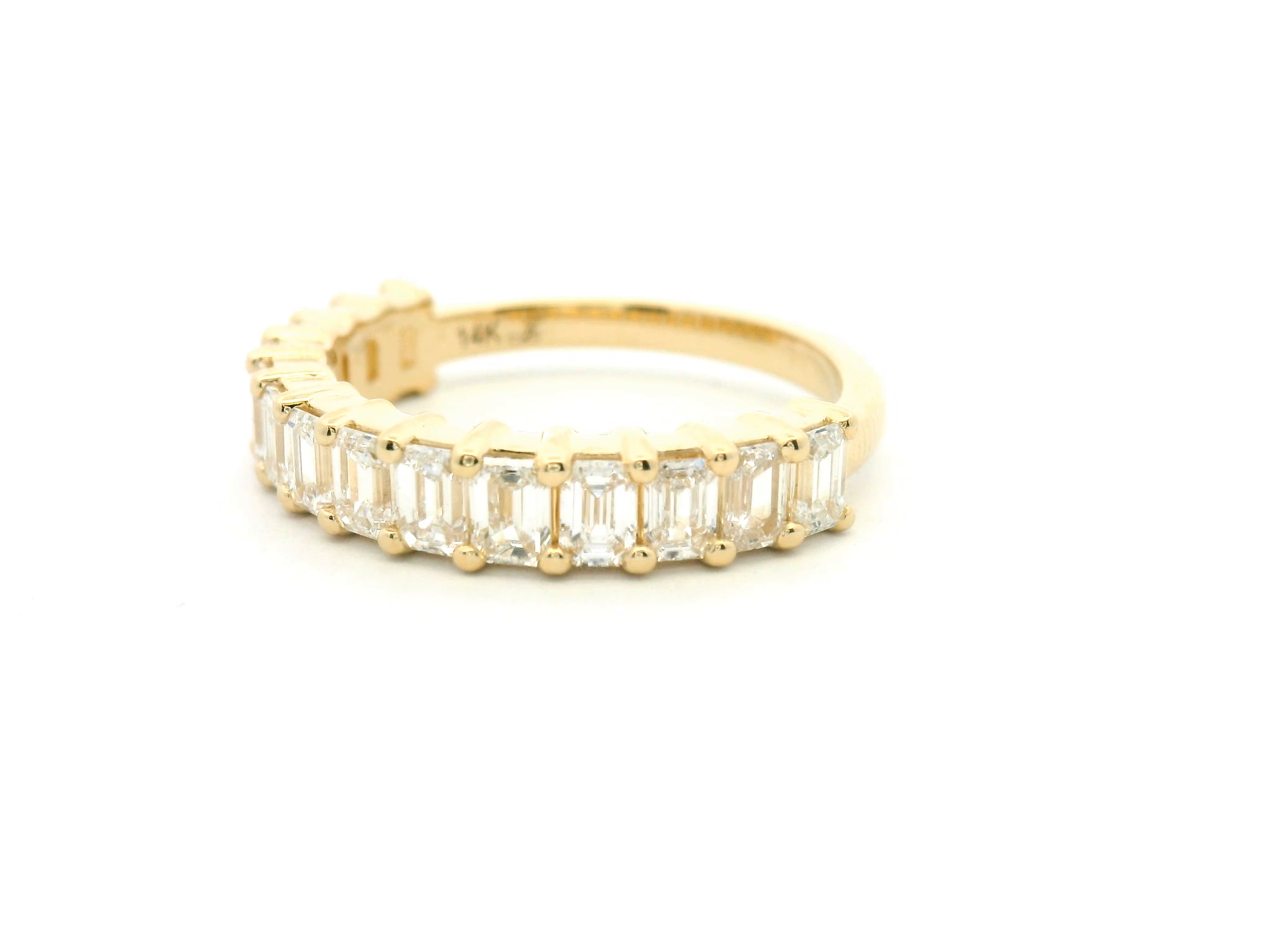 Vertical Emerald Cut Diamond Band