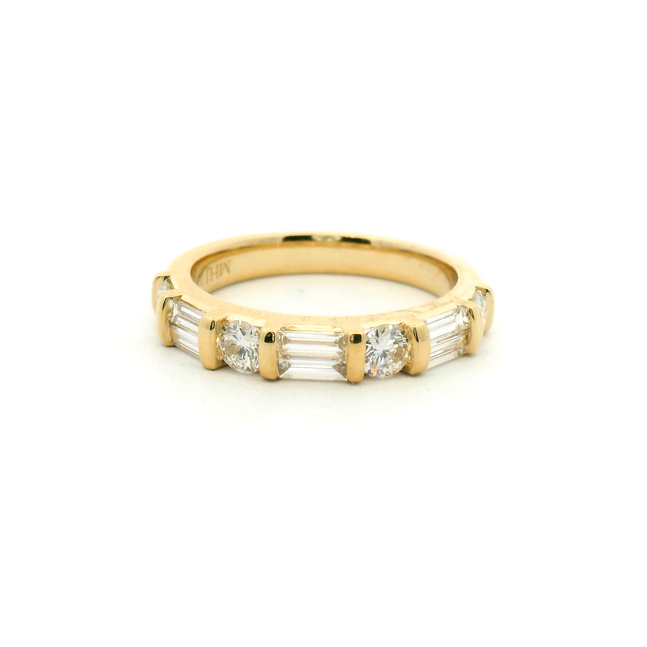 Channel Set Baguette & Round Diamond Band