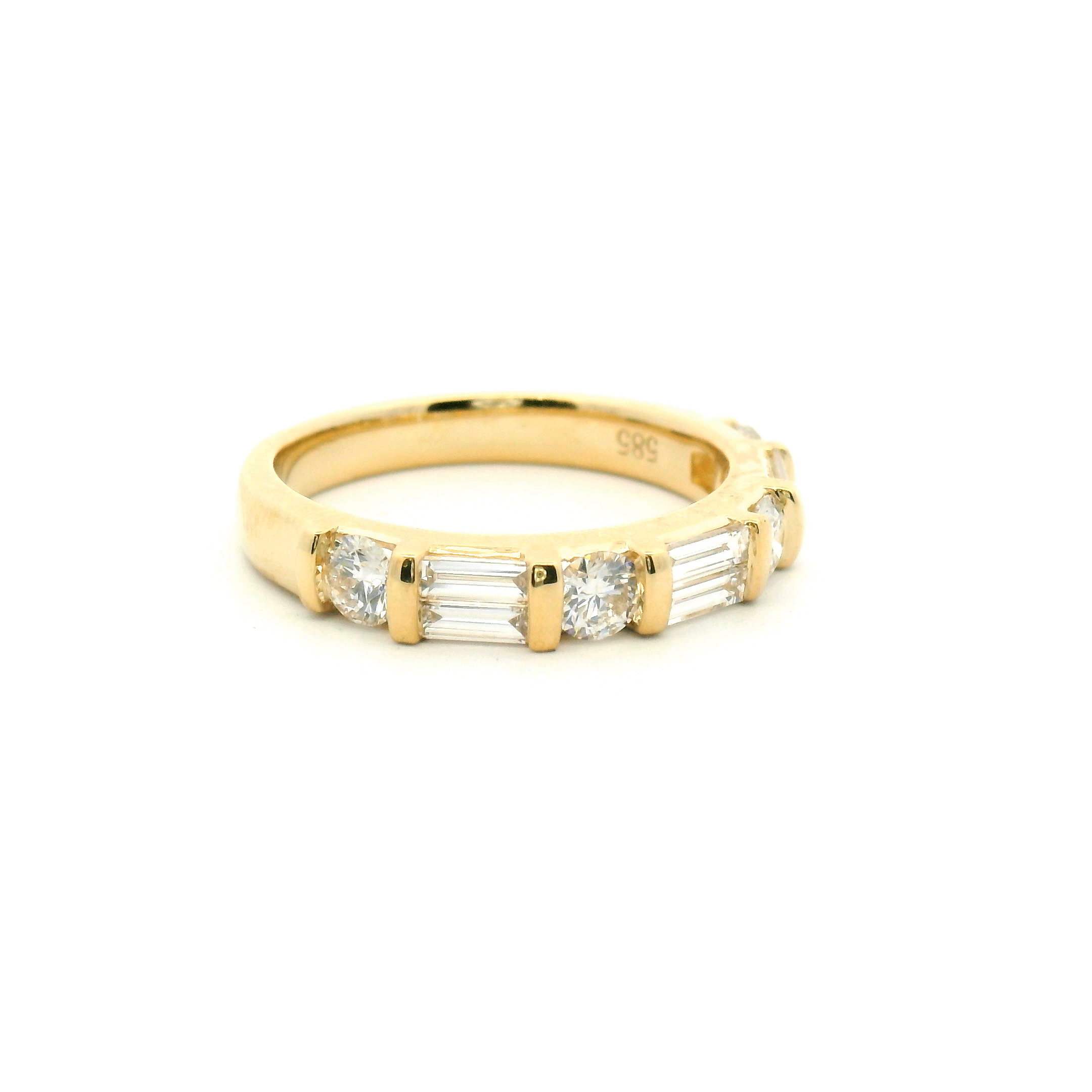 Channel Set Baguette & Round Diamond Band