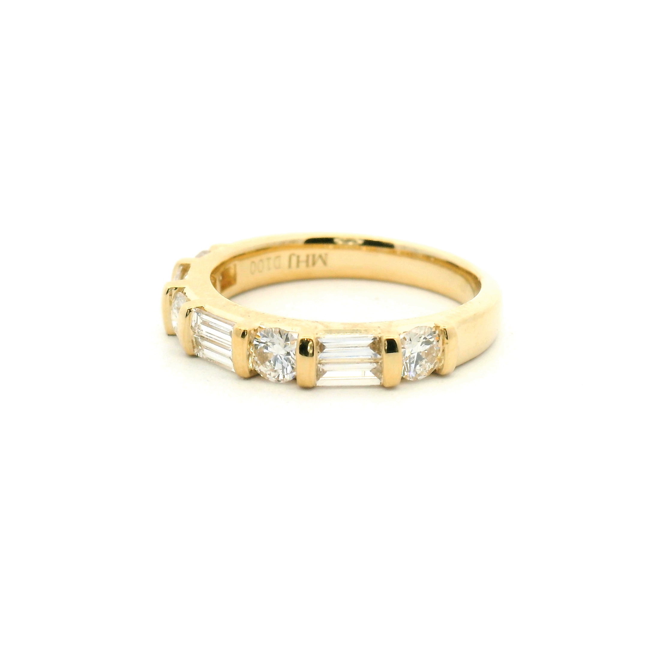 Channel Set Baguette & Round Diamond Band