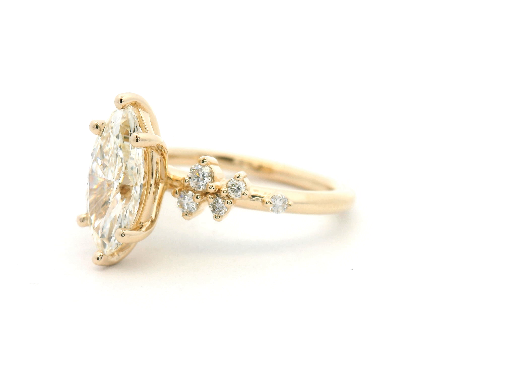 Marquise Diamond Scatter Engagement Ring