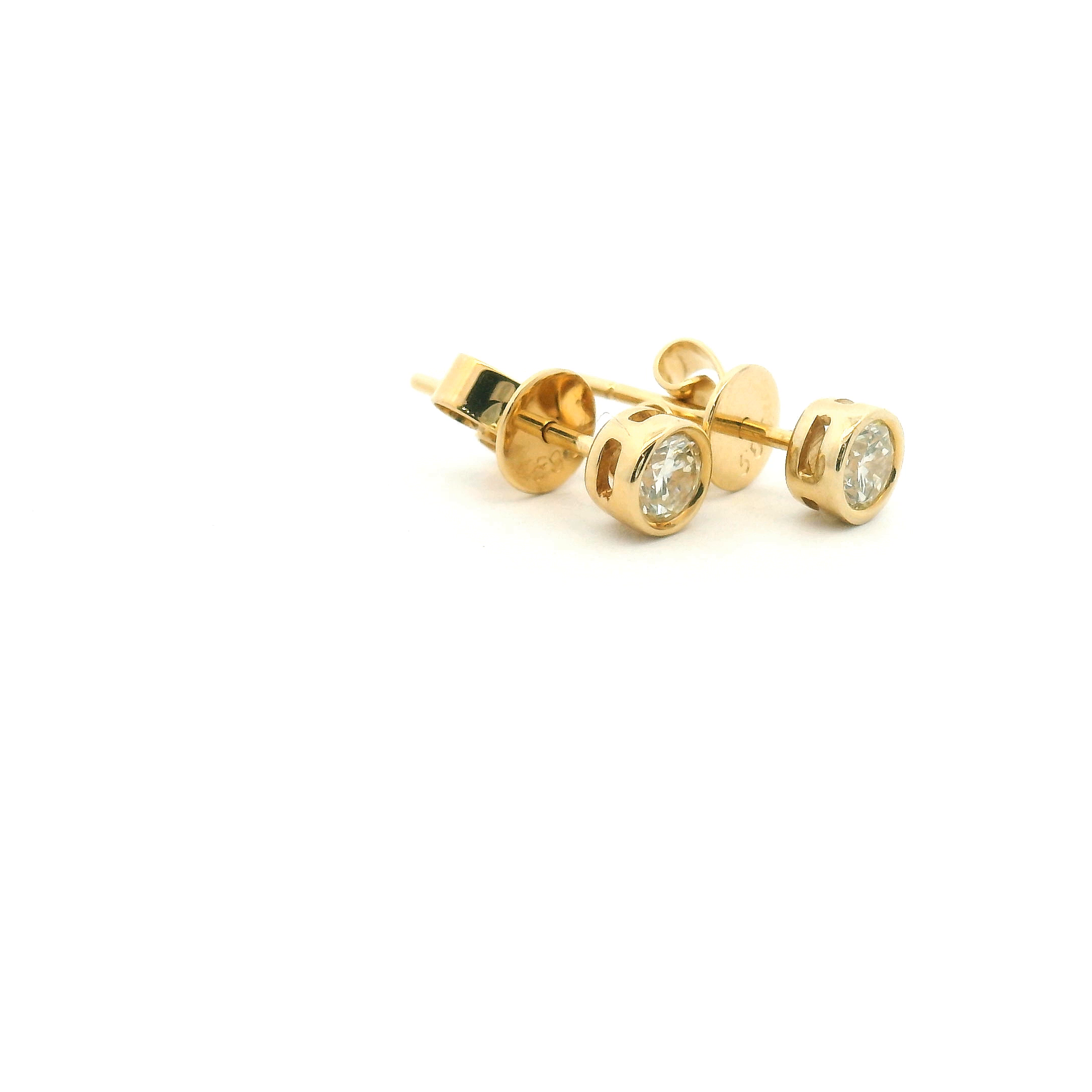 Diamond Bezel Stud Earrings