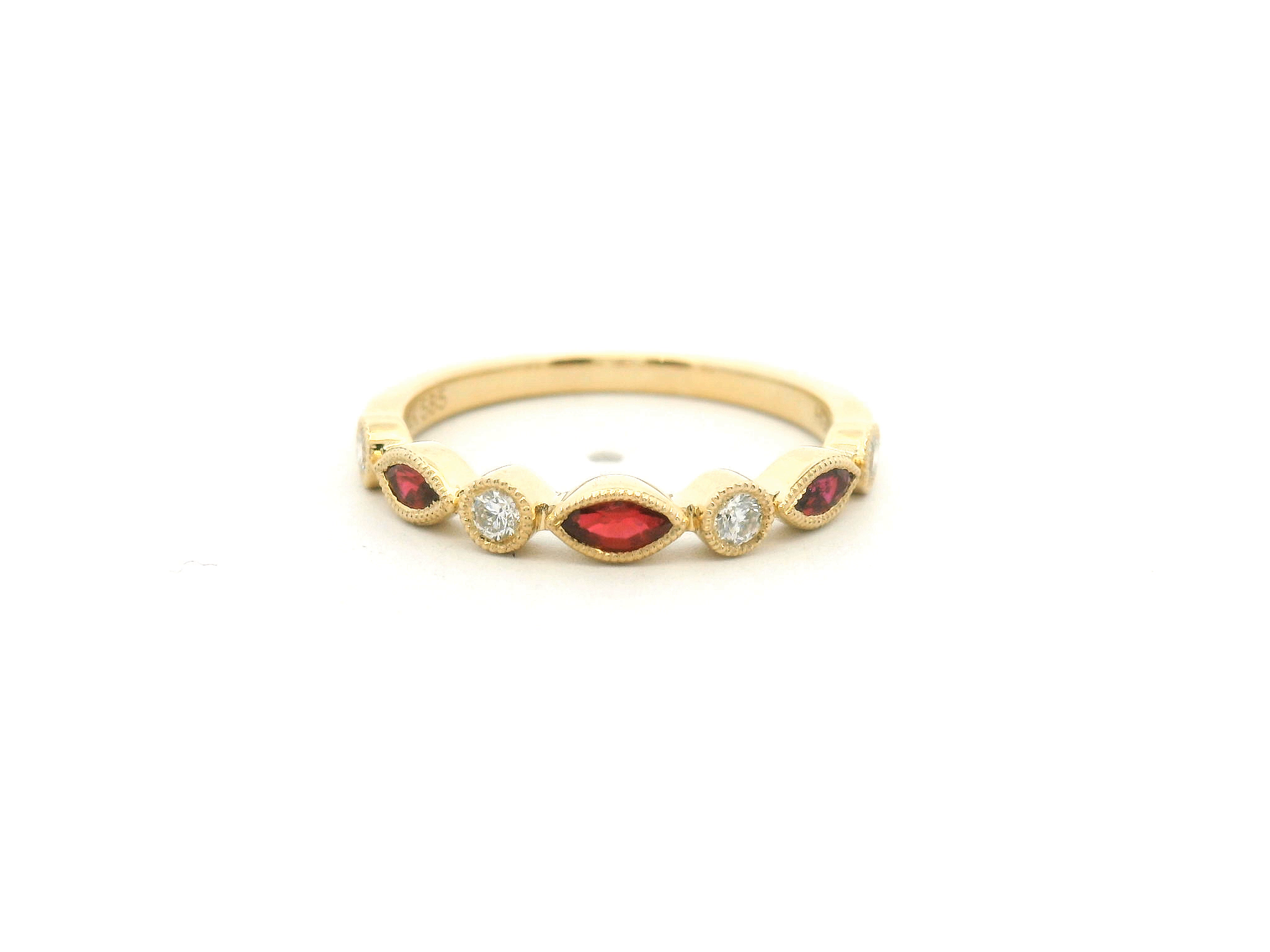 Ruby and Diamond Marquise Band