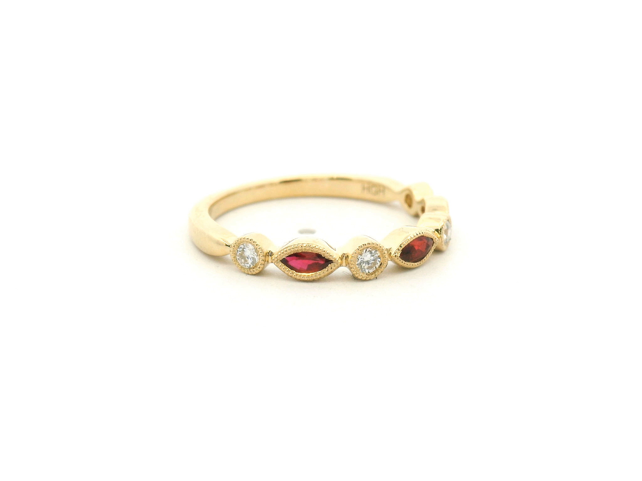 Ruby and Diamond Marquise Band