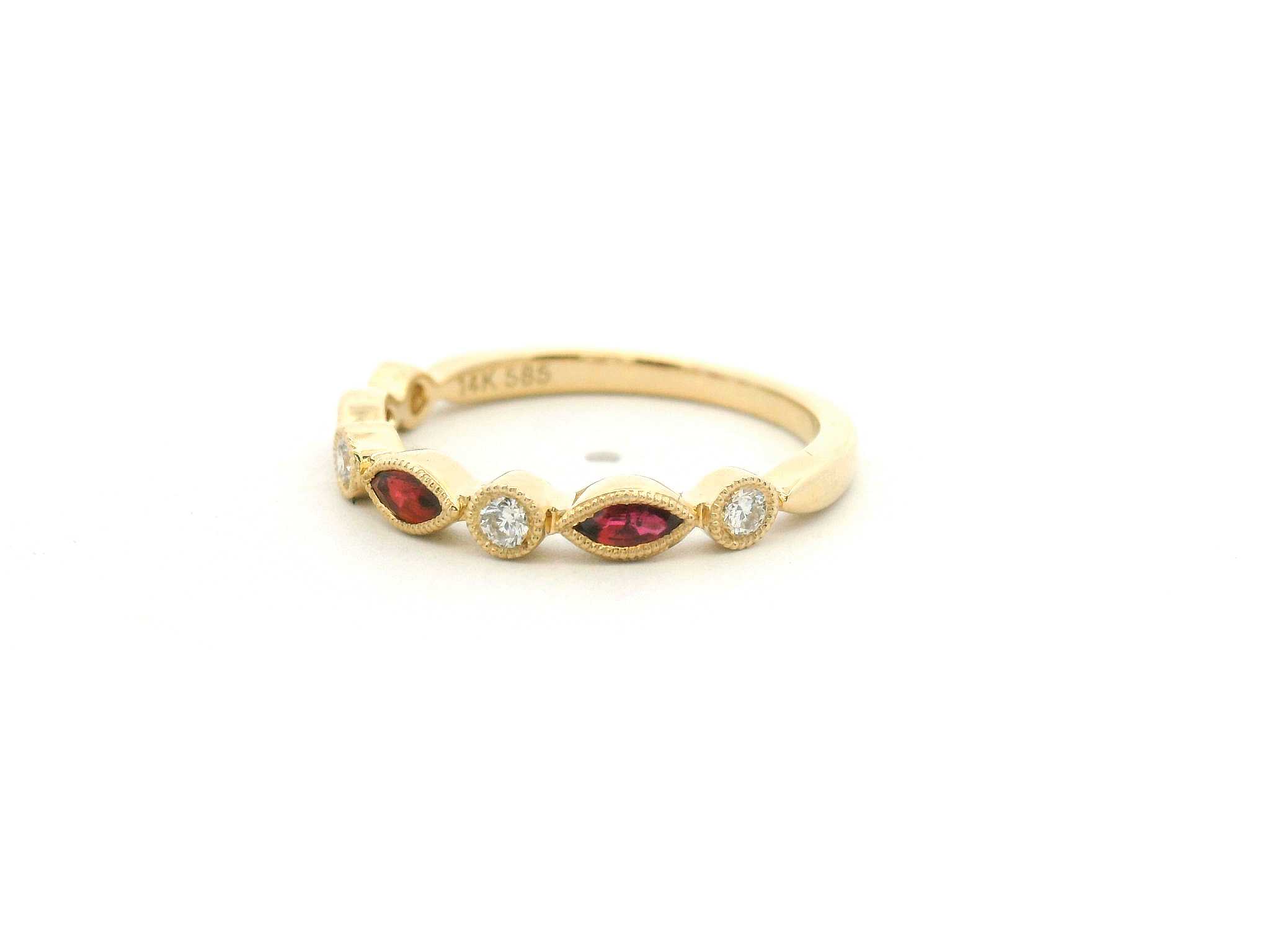Ruby and Diamond Marquise Band