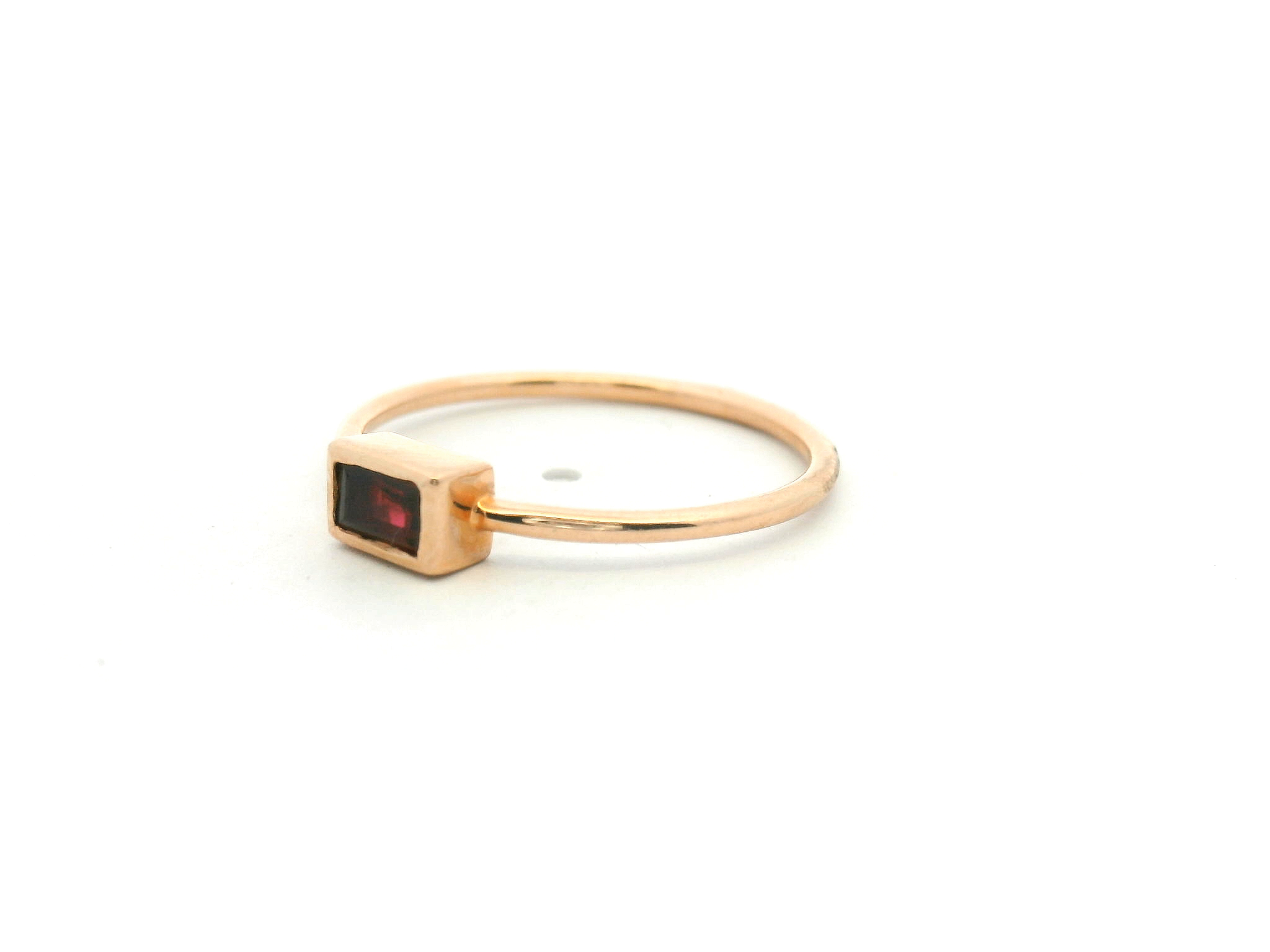 Ruby Bezel Solitaire Ring