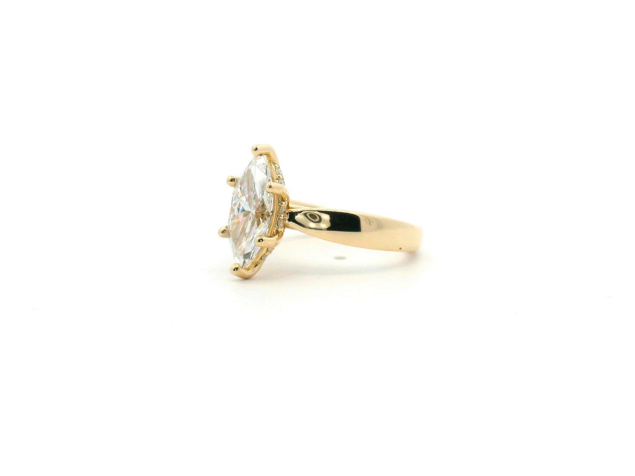 Marquise Hidden Halo Cathedral Engagement Ring