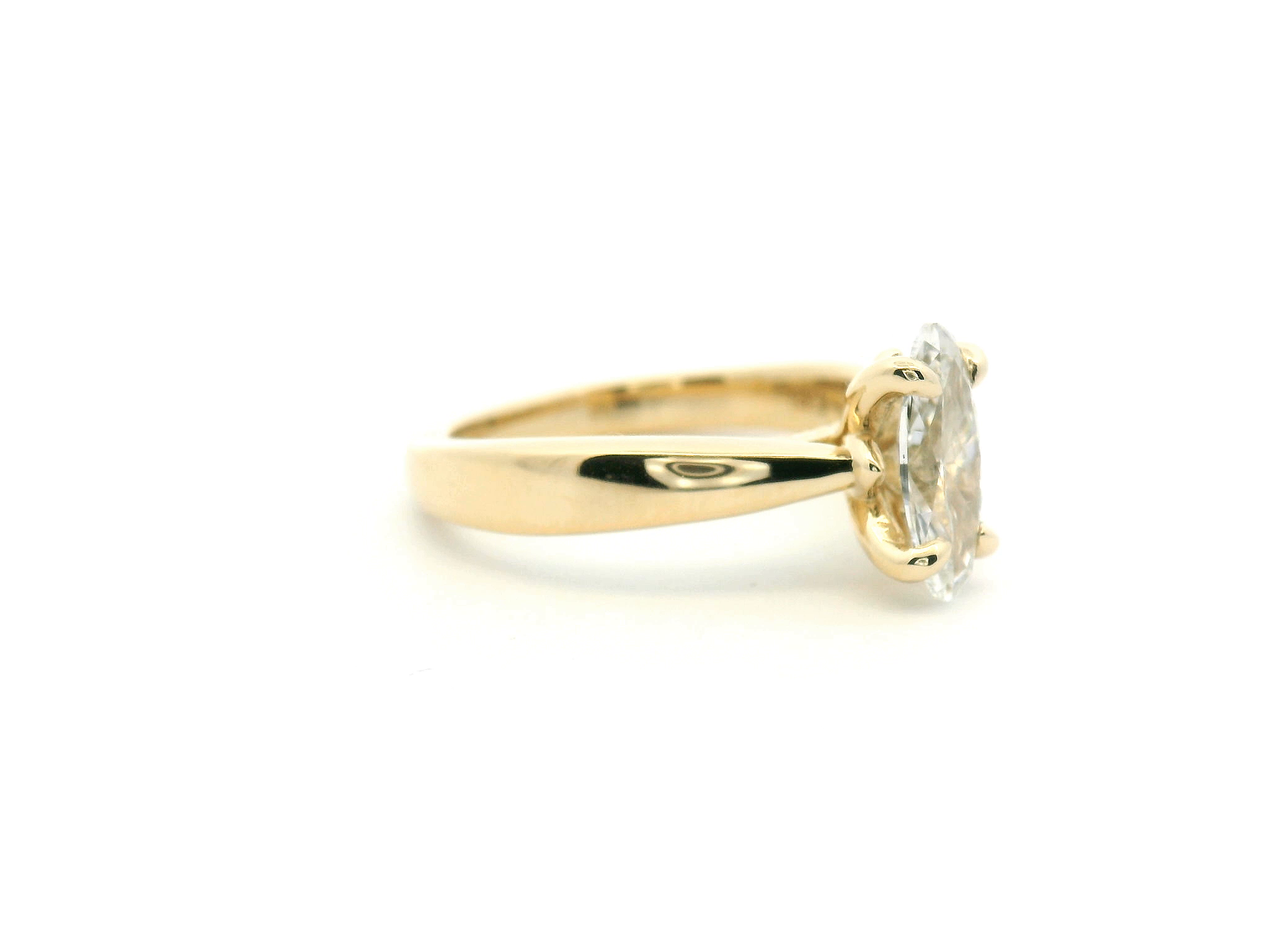 Slender Oval Diamond Engagement Ring