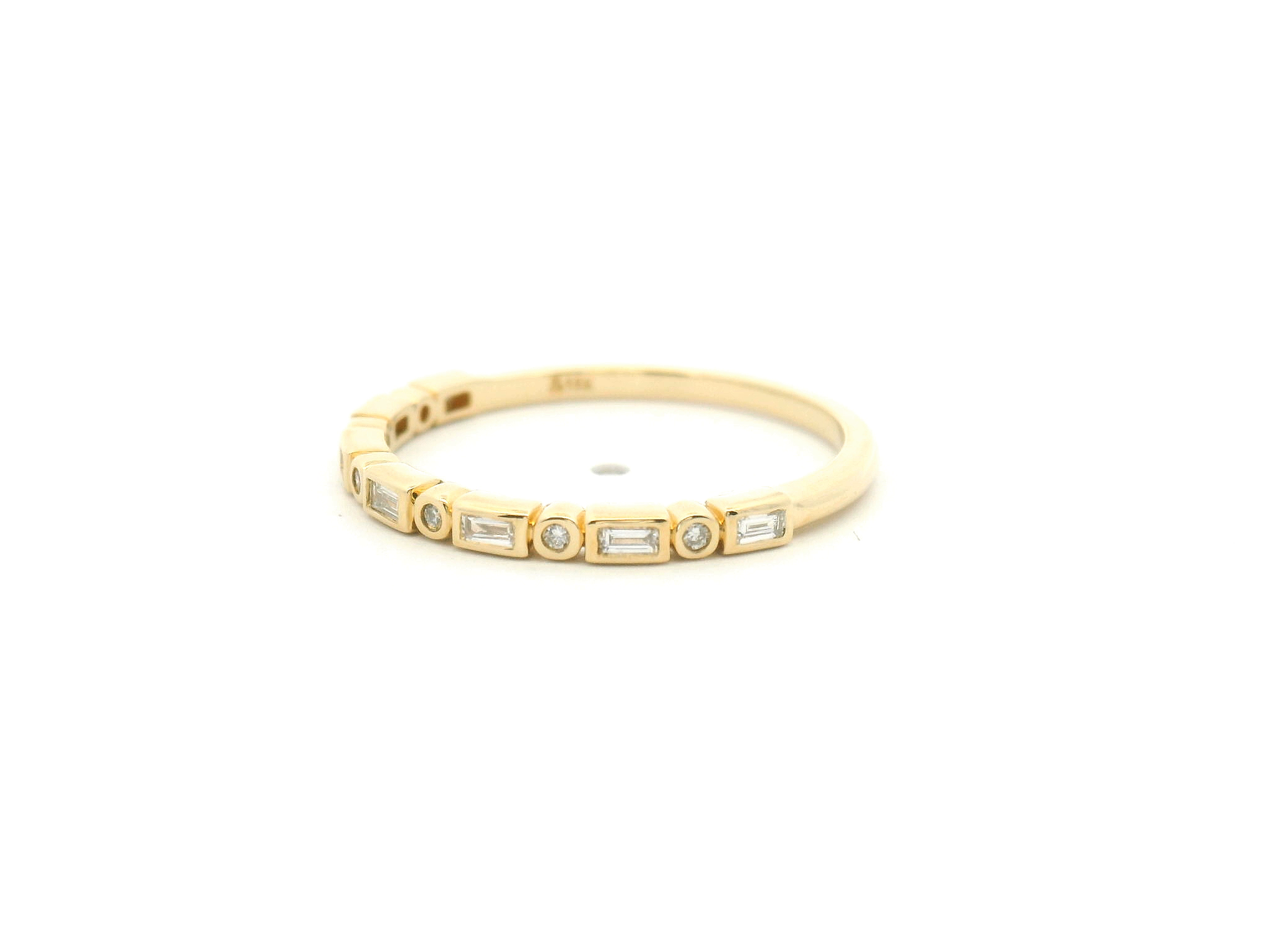 Baguette and Round Diamond Wedding Band