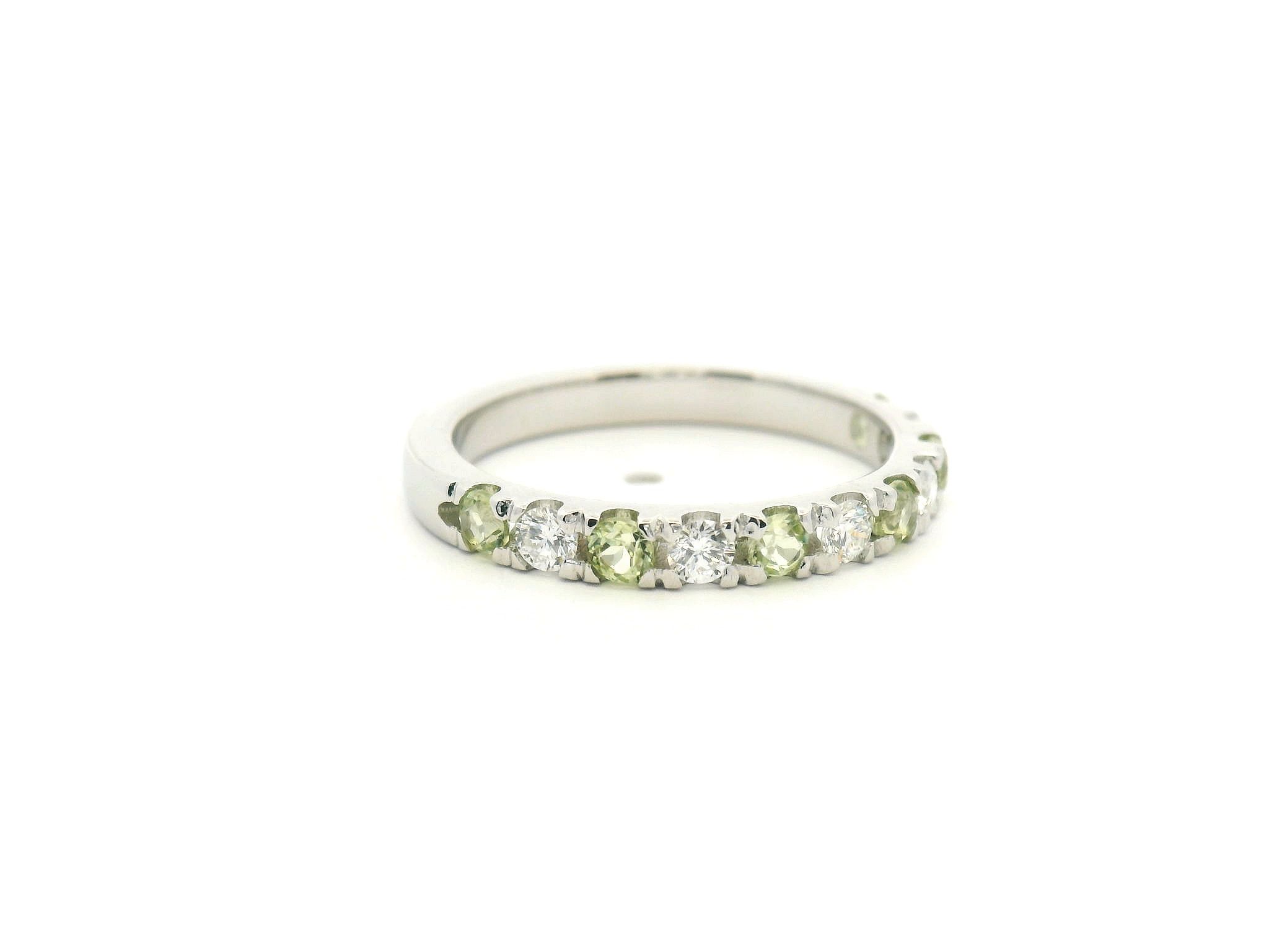Peridot and Diamond Alternating Band