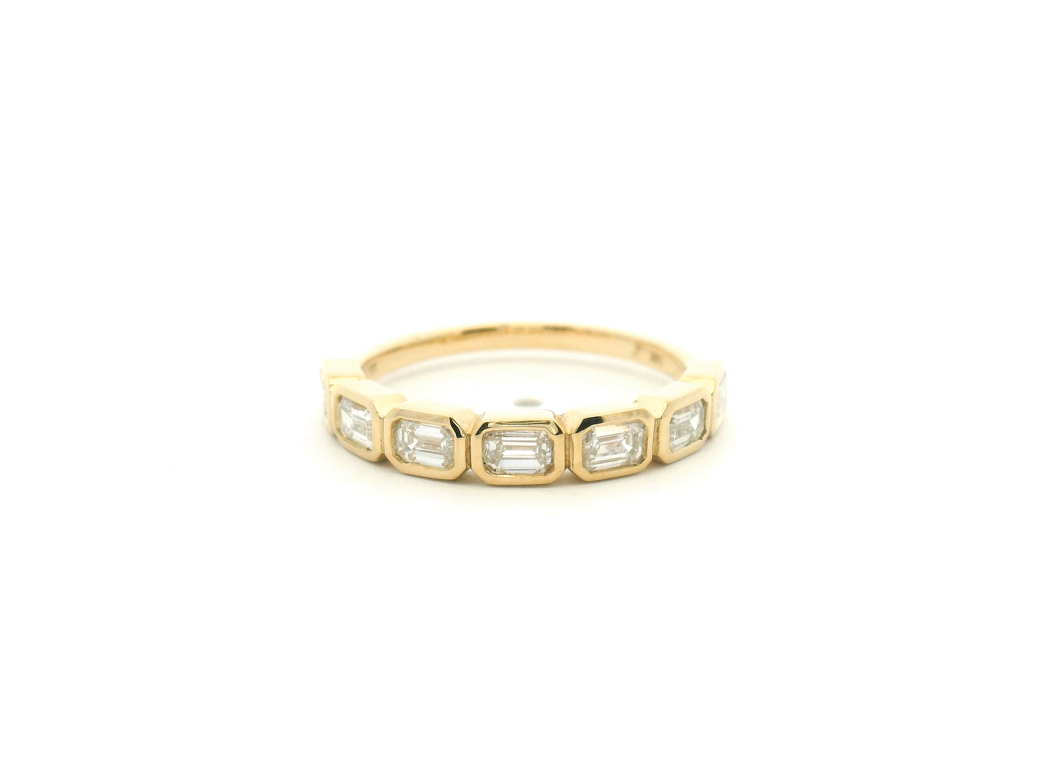 Bezel Set Emerald Cut Diamond Band