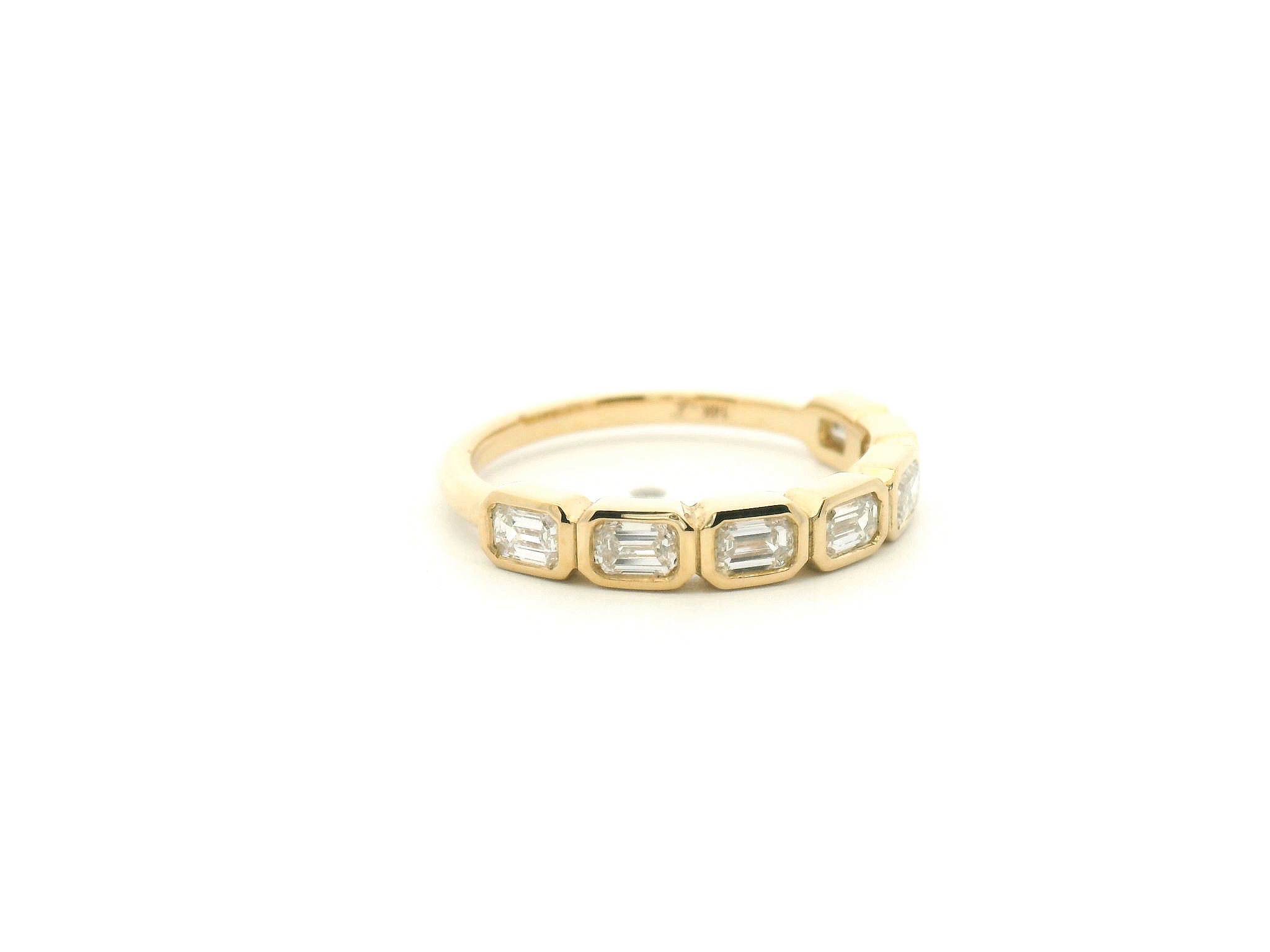 Bezel Set Emerald Cut Diamond Band