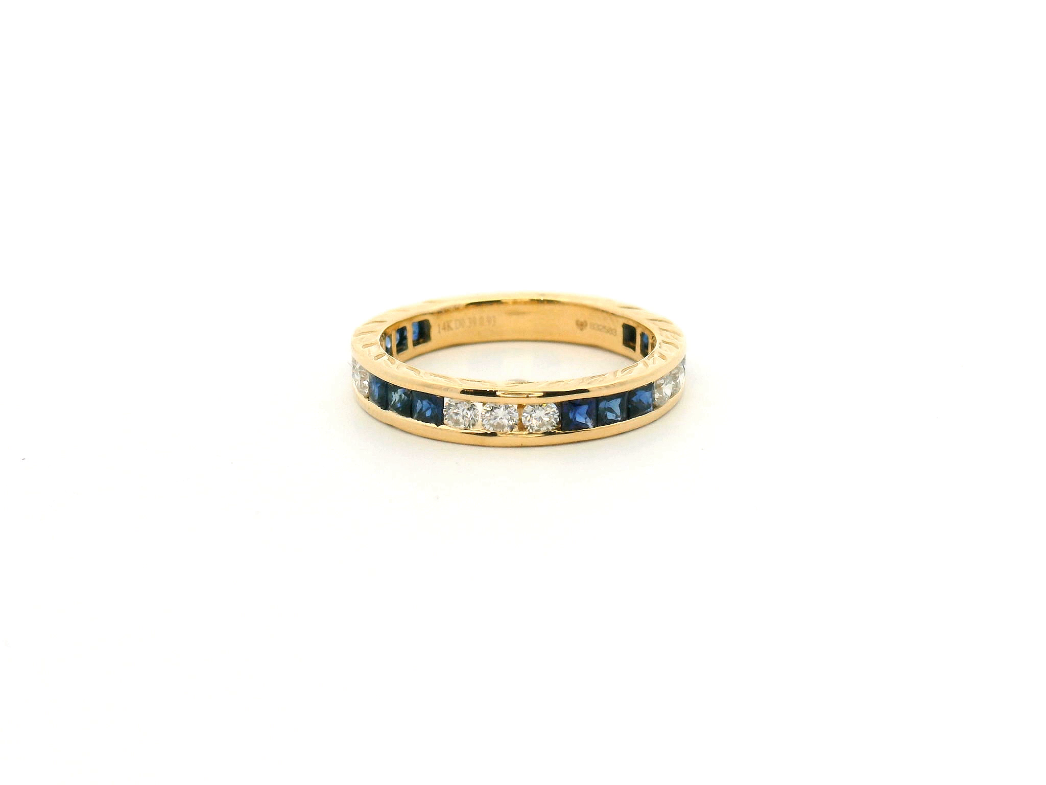Blue Sapphire and Diamond Channel Band