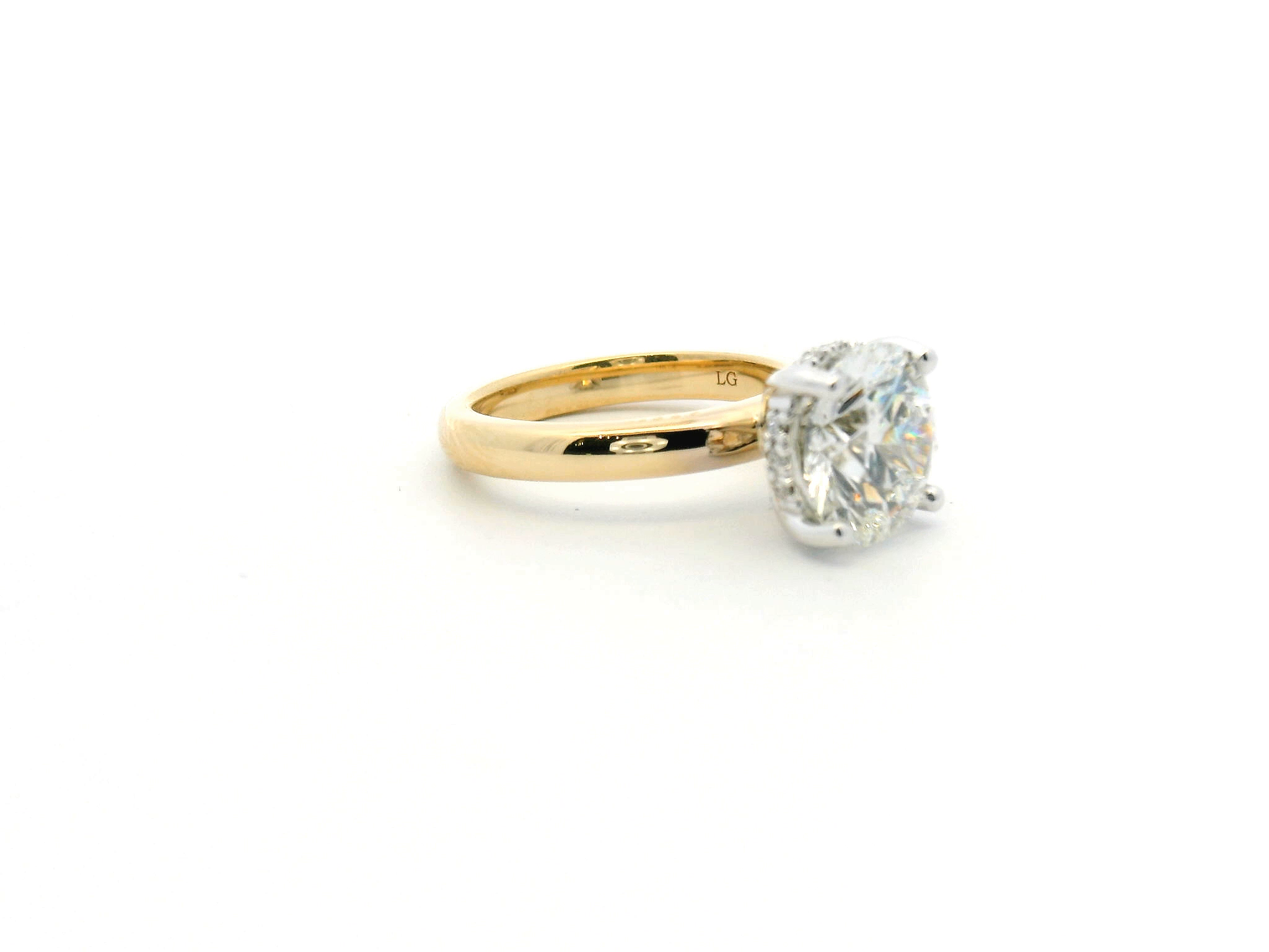 Round Diamond Hidden Halo Engagement Ring