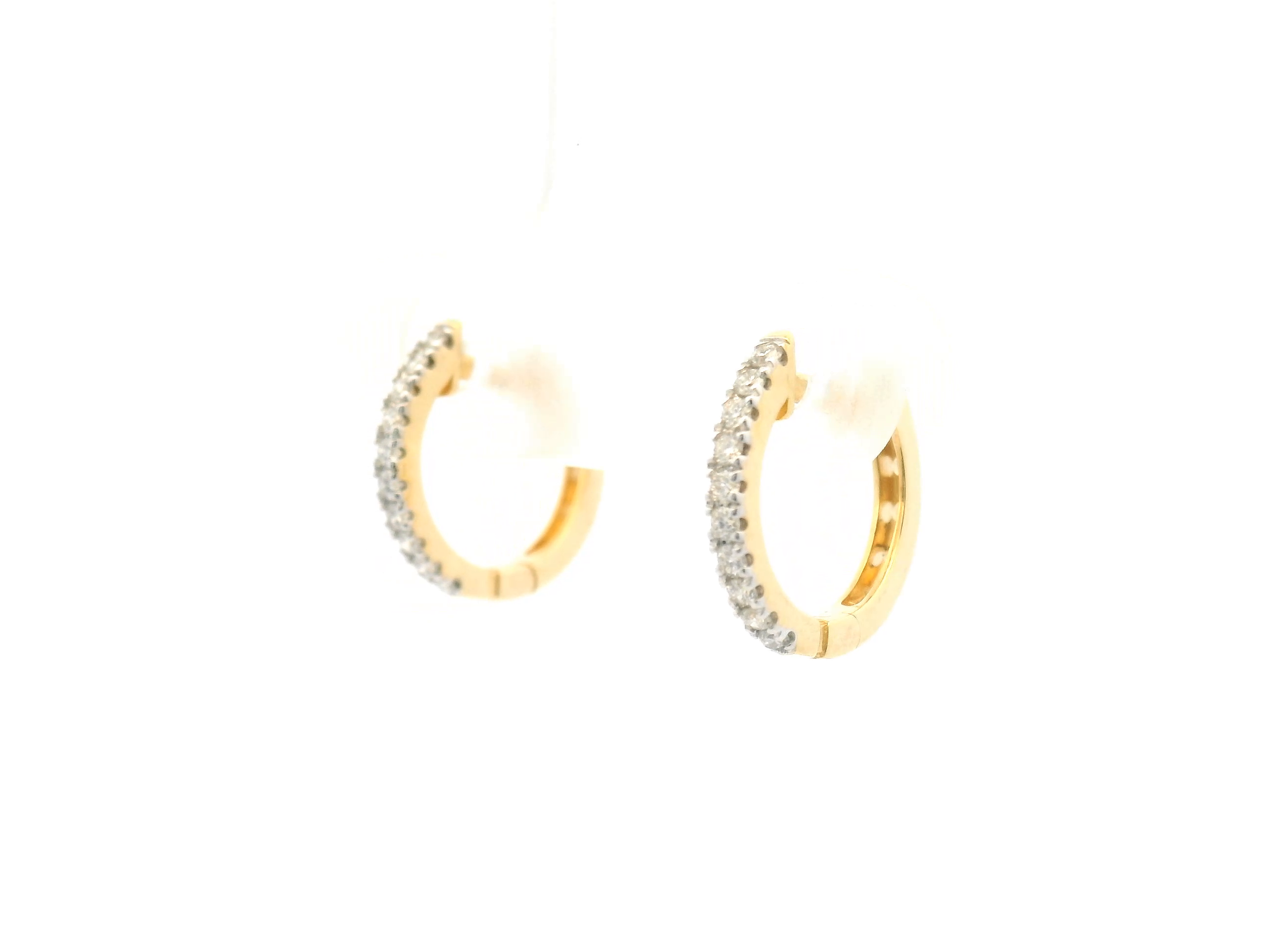 Diamond Huggie Hoop Earrings