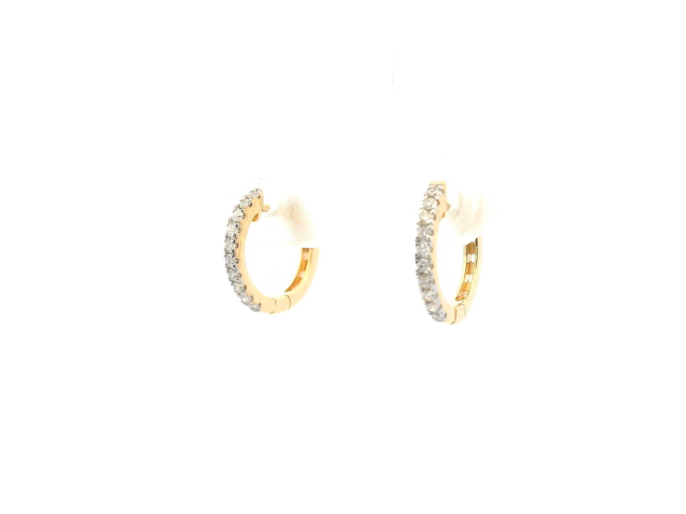 Diamond Huggie Hoop Earrings