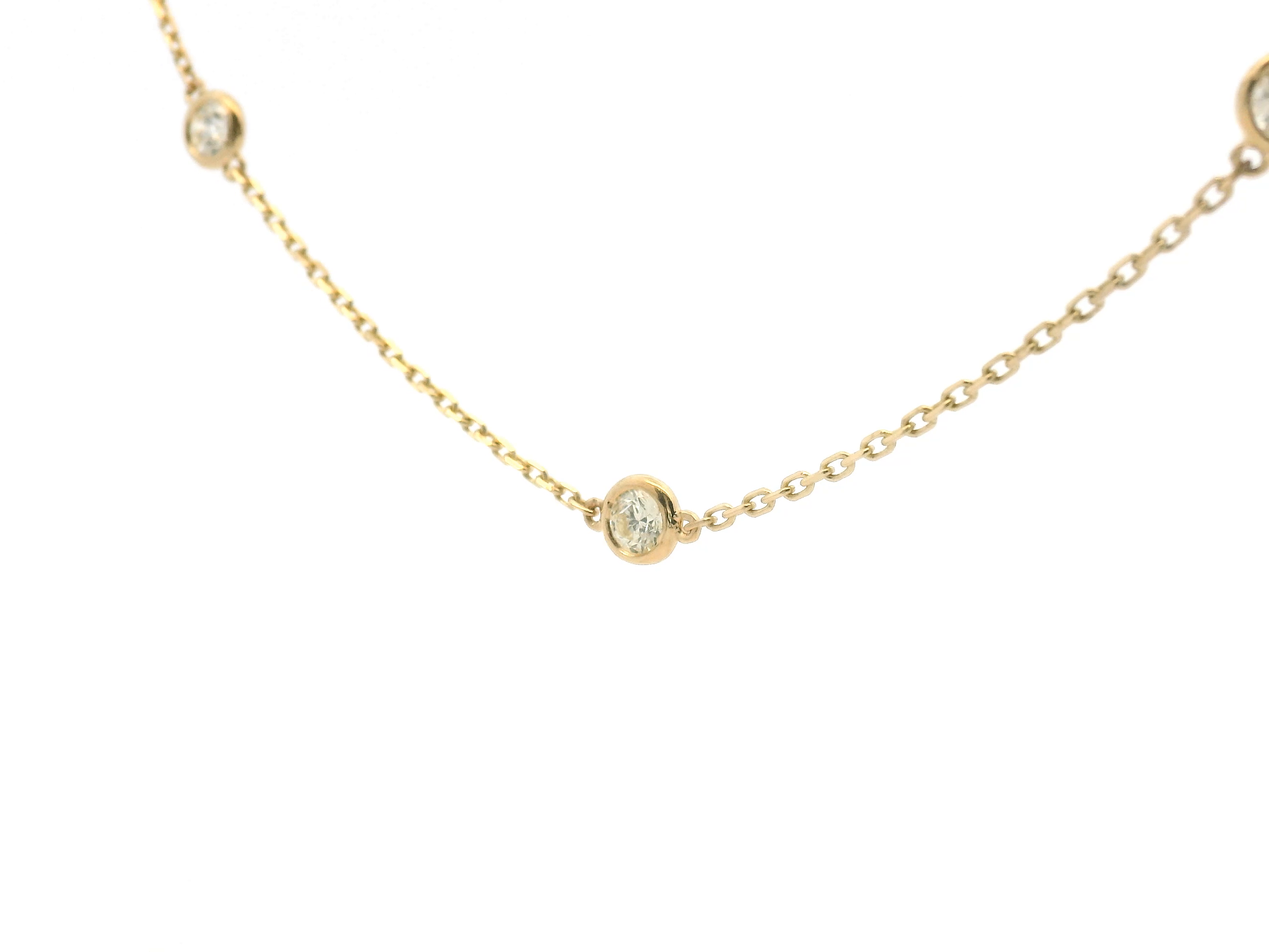 Diamond Bezel Station Necklace