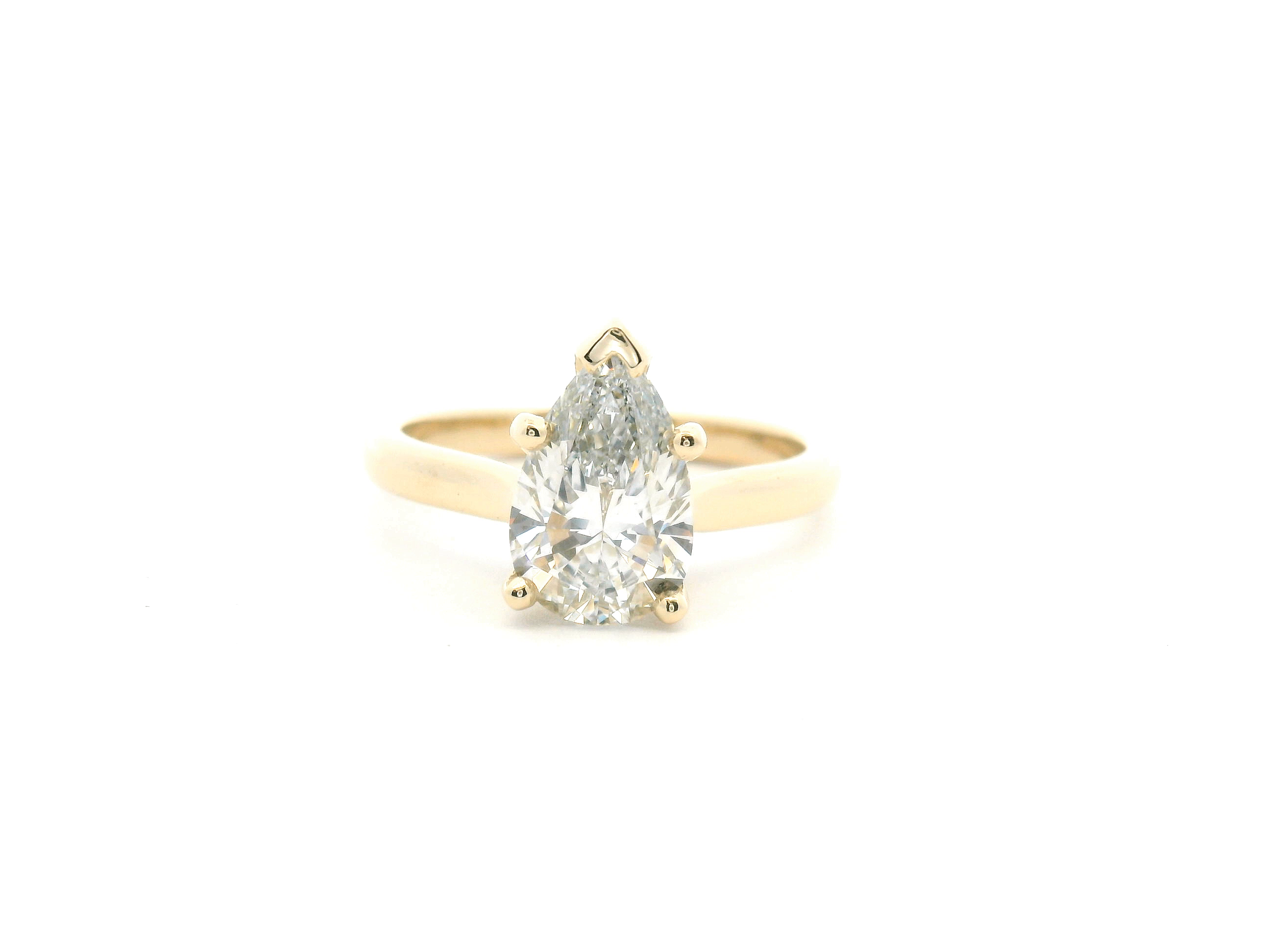 Pear Solitaire Cathedral Engagement Ring