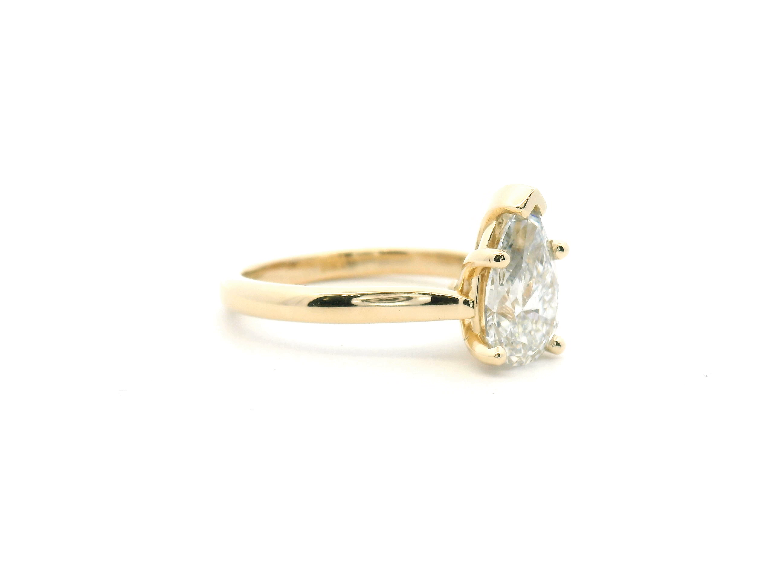 Pear Solitaire Cathedral Engagement Ring