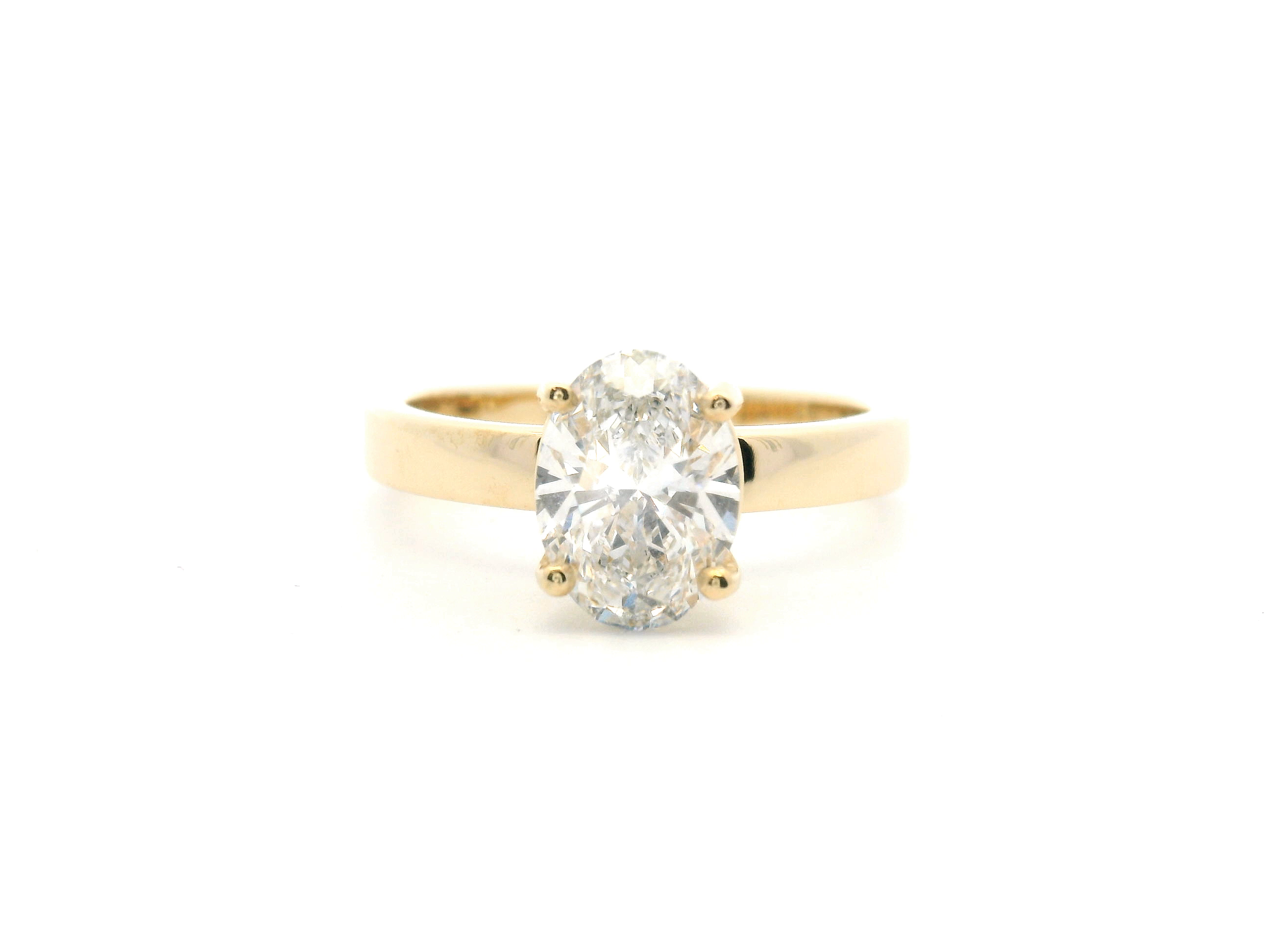 Bold Band Oval Engagement Ring