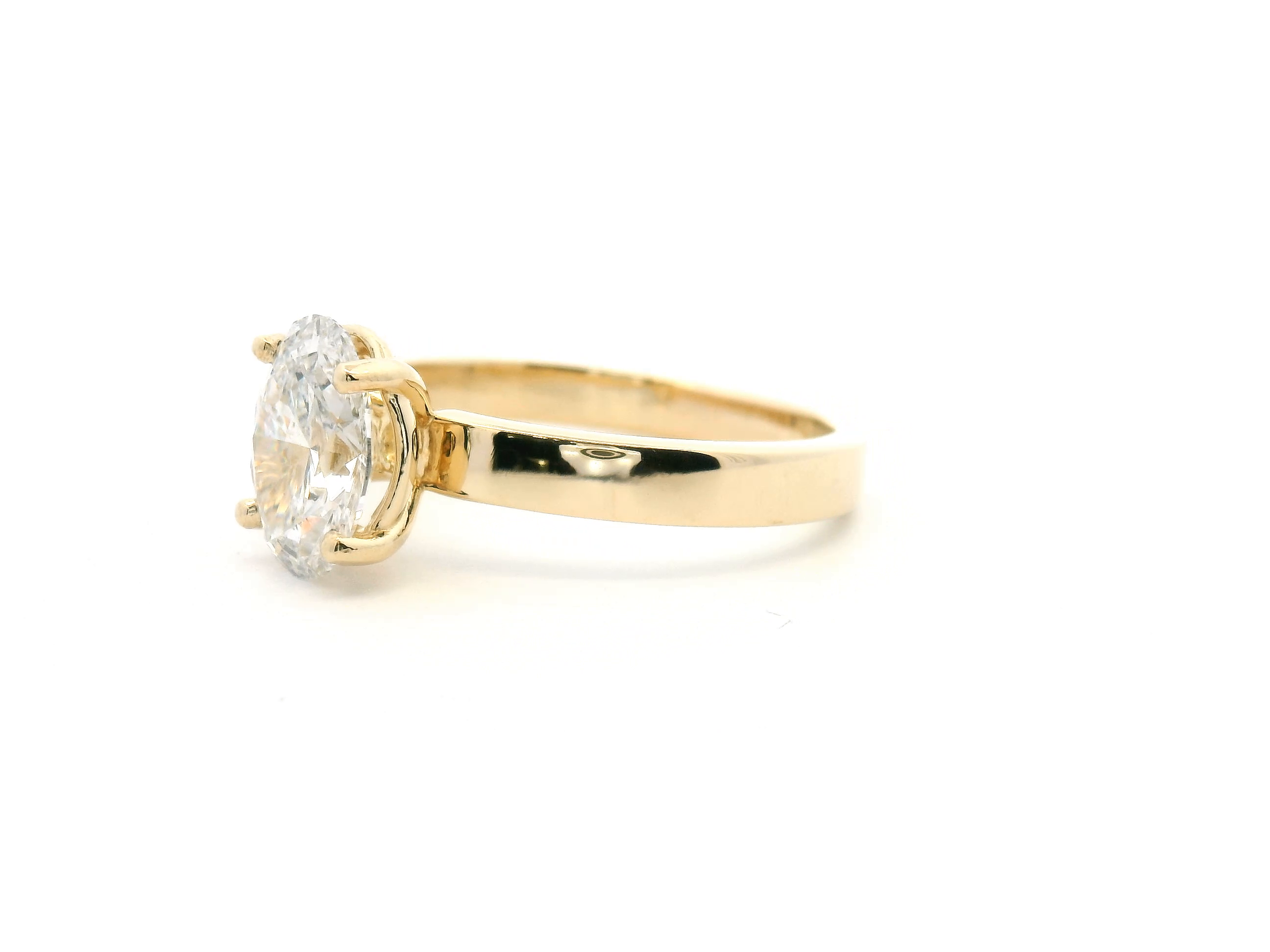 Bold Band Oval Engagement Ring