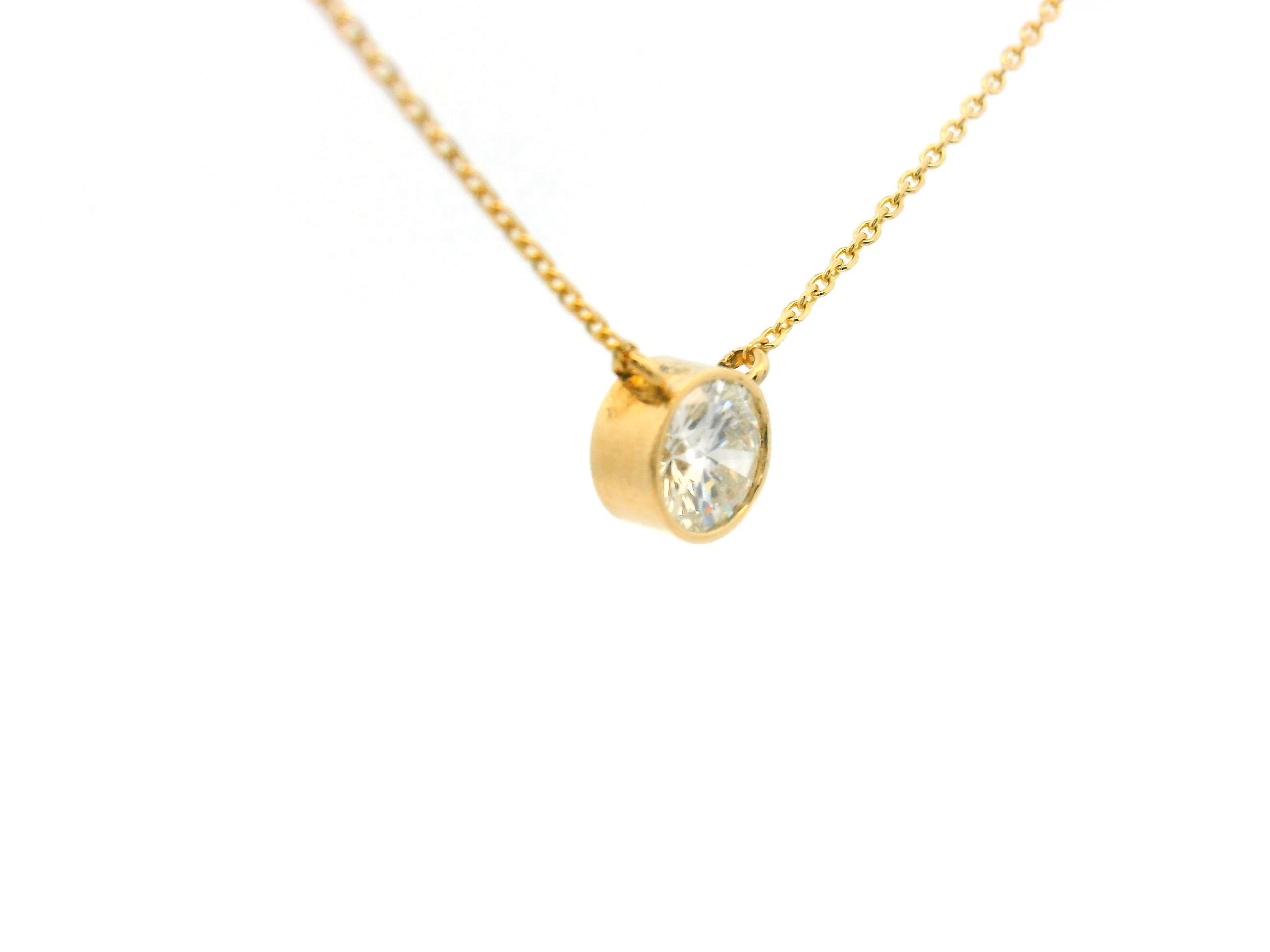 Bezel Set Round Diamond Necklace