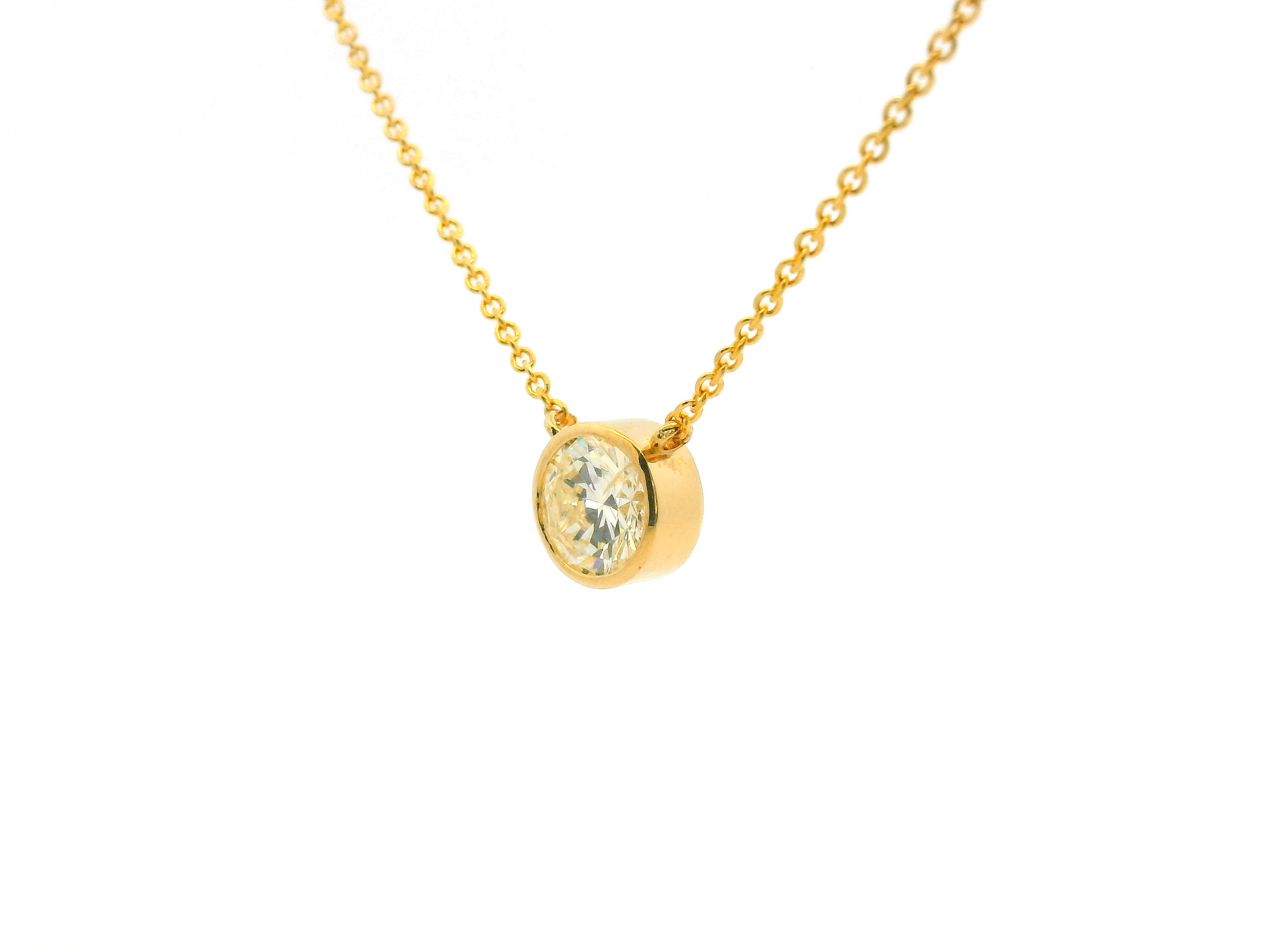 Bezel Set Round Diamond Necklace