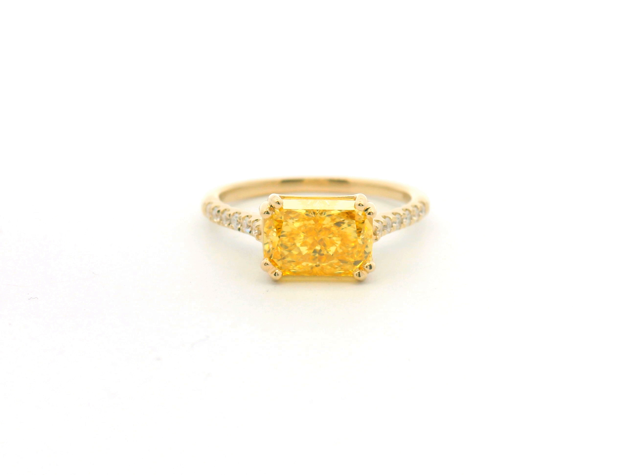 Yellow Diamond East-West Ring