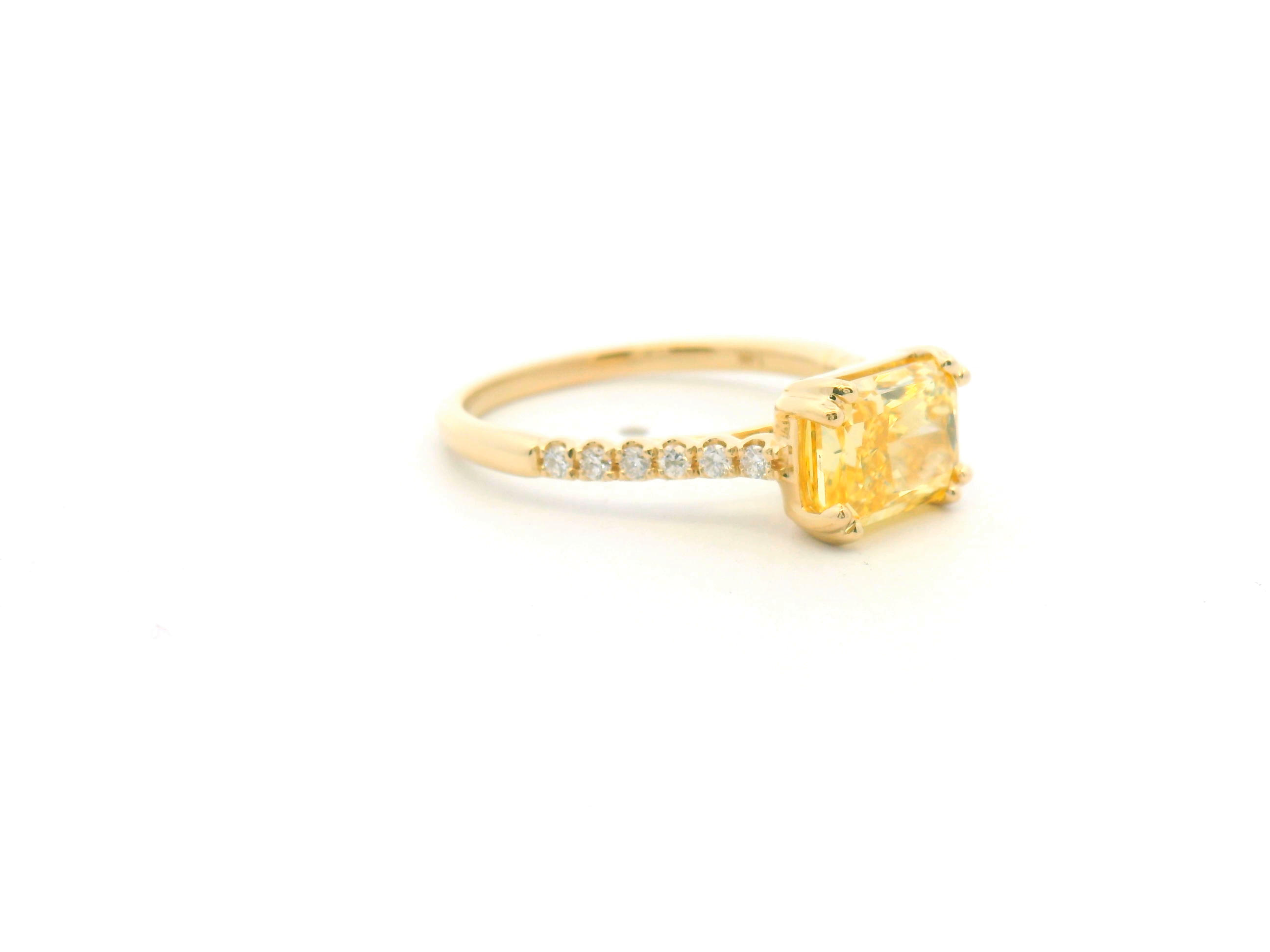 Yellow Diamond East-West Ring