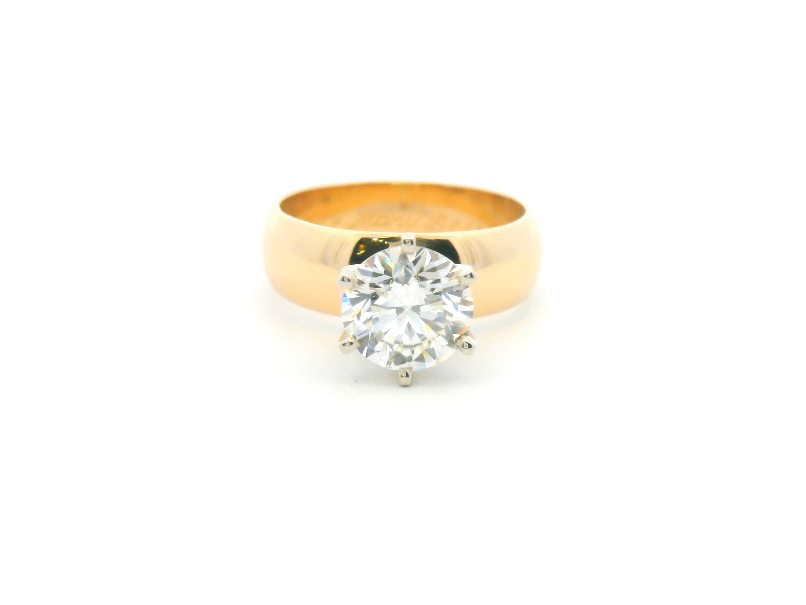 Bold Band Round Solitaire Engagement Ring