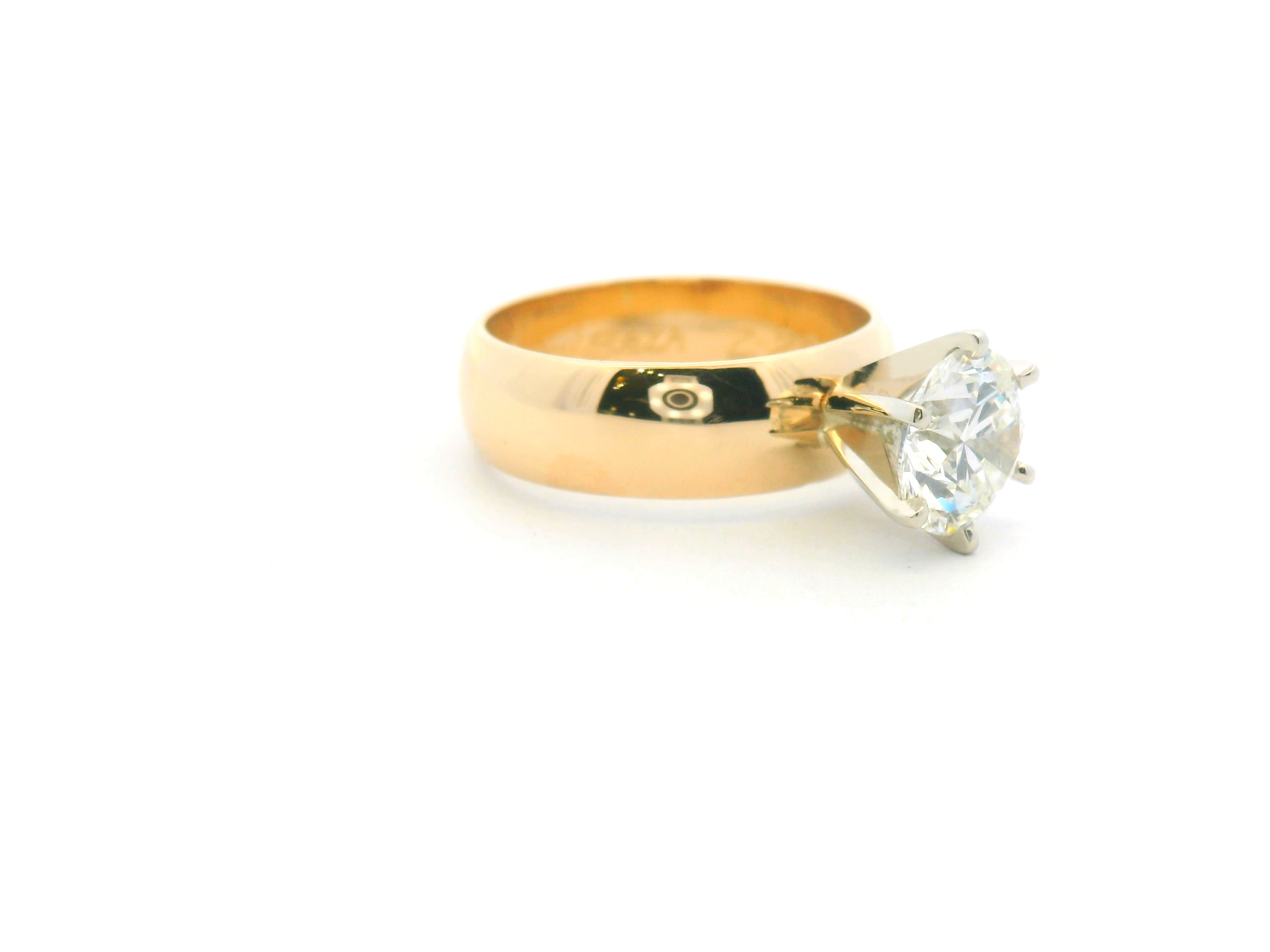 Bold Band Round Solitaire Engagement Ring