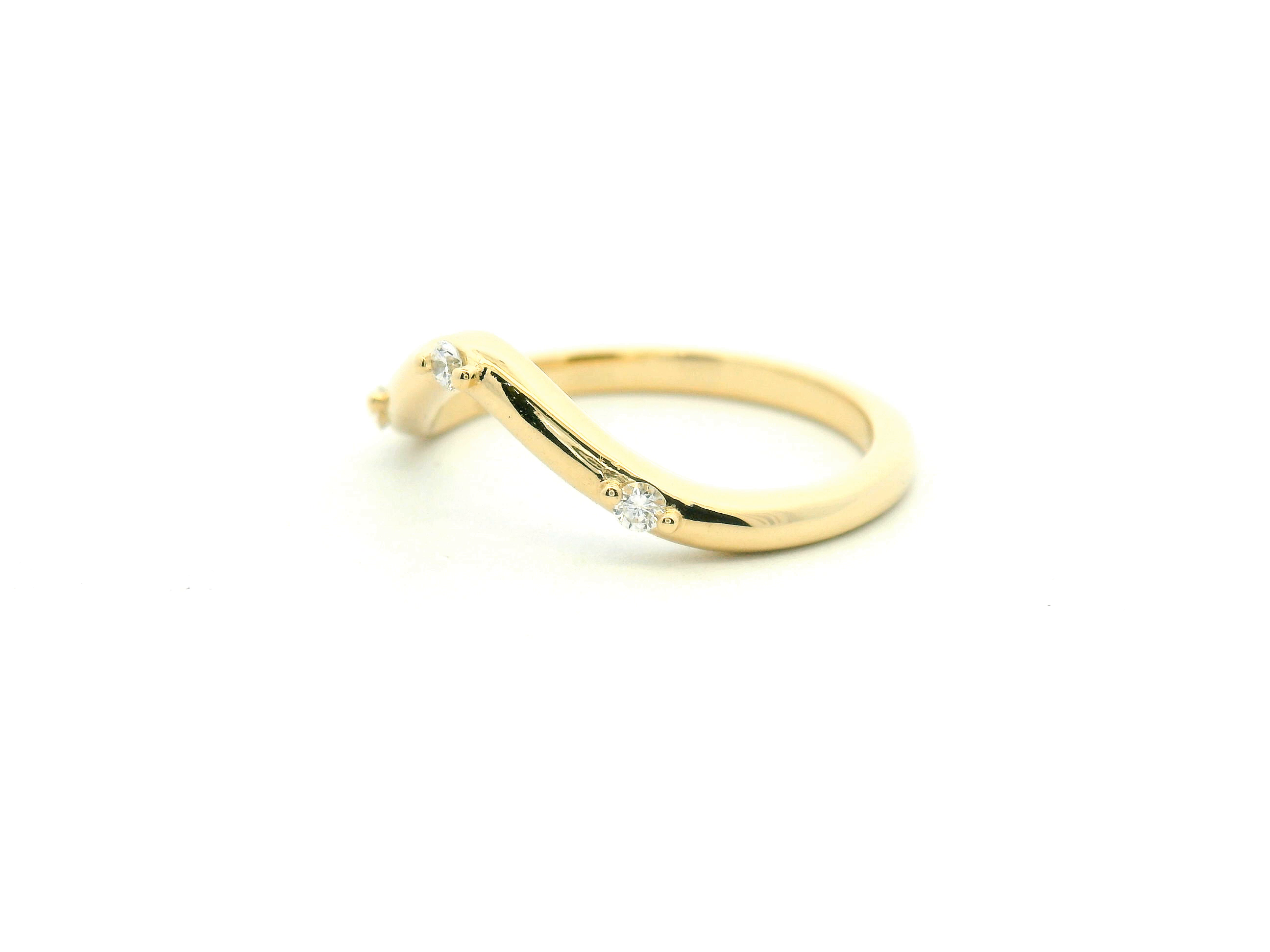 Diamond Contour Wedding Band