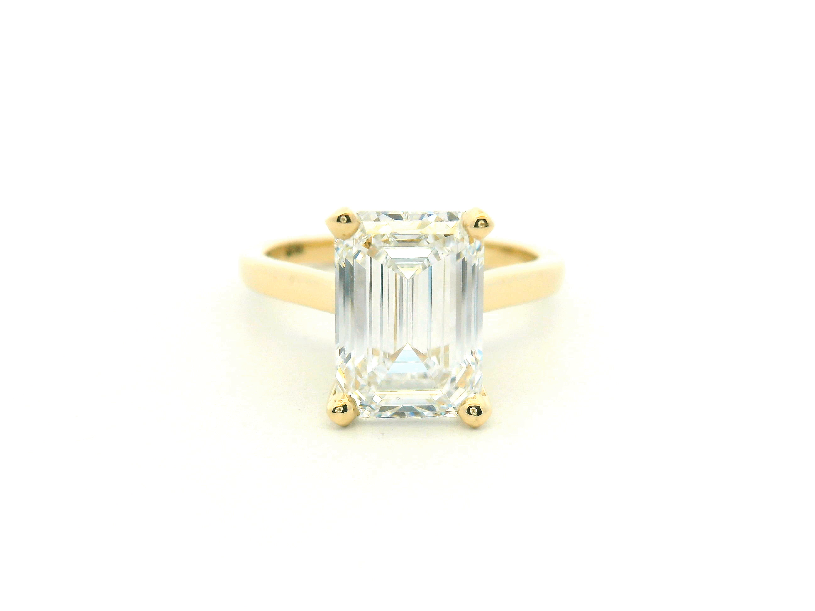 Emerald Cut Cathedral Solitaire Engagement Ring