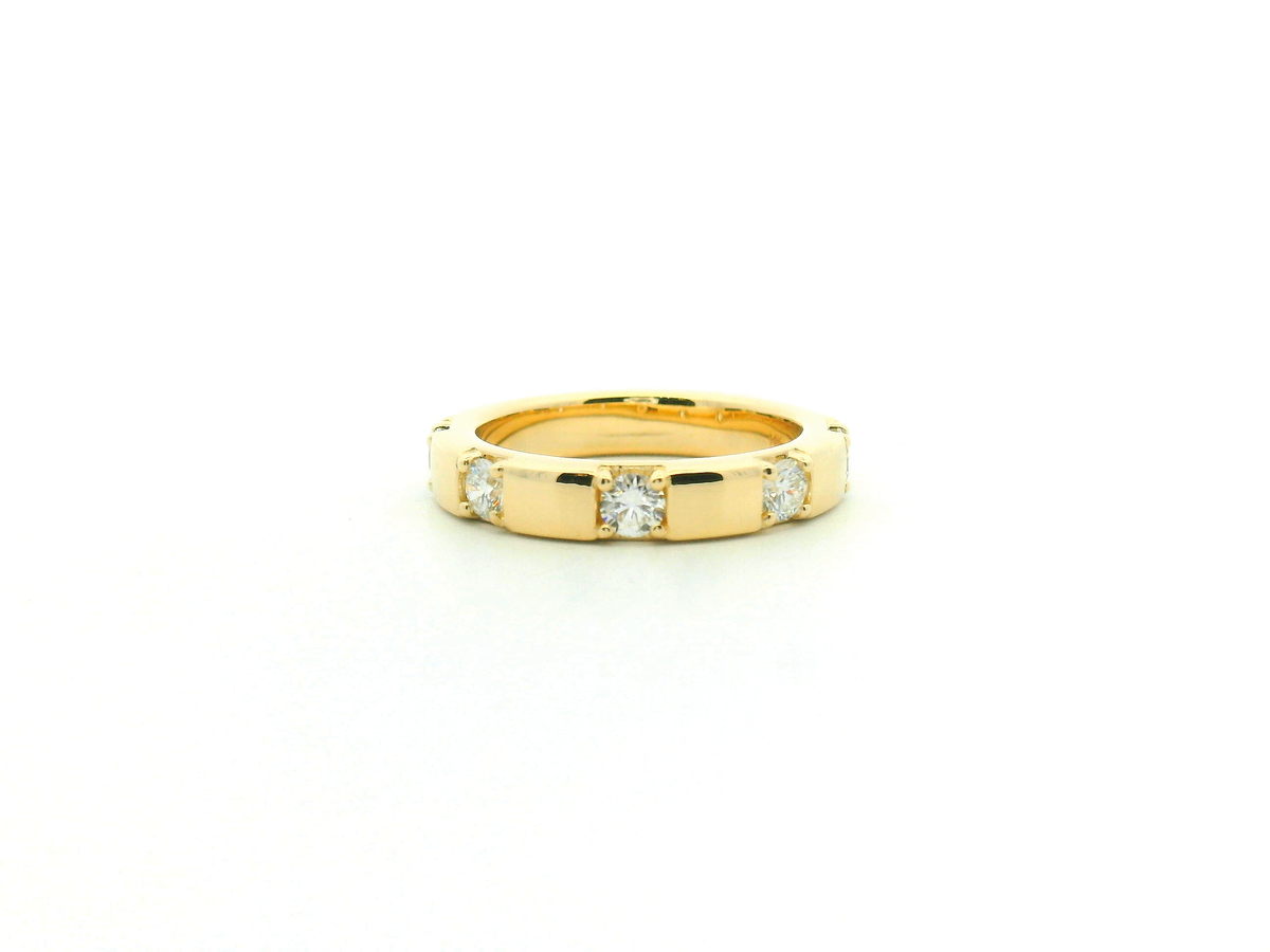 Bead Set Diamond Yellow Gold Band