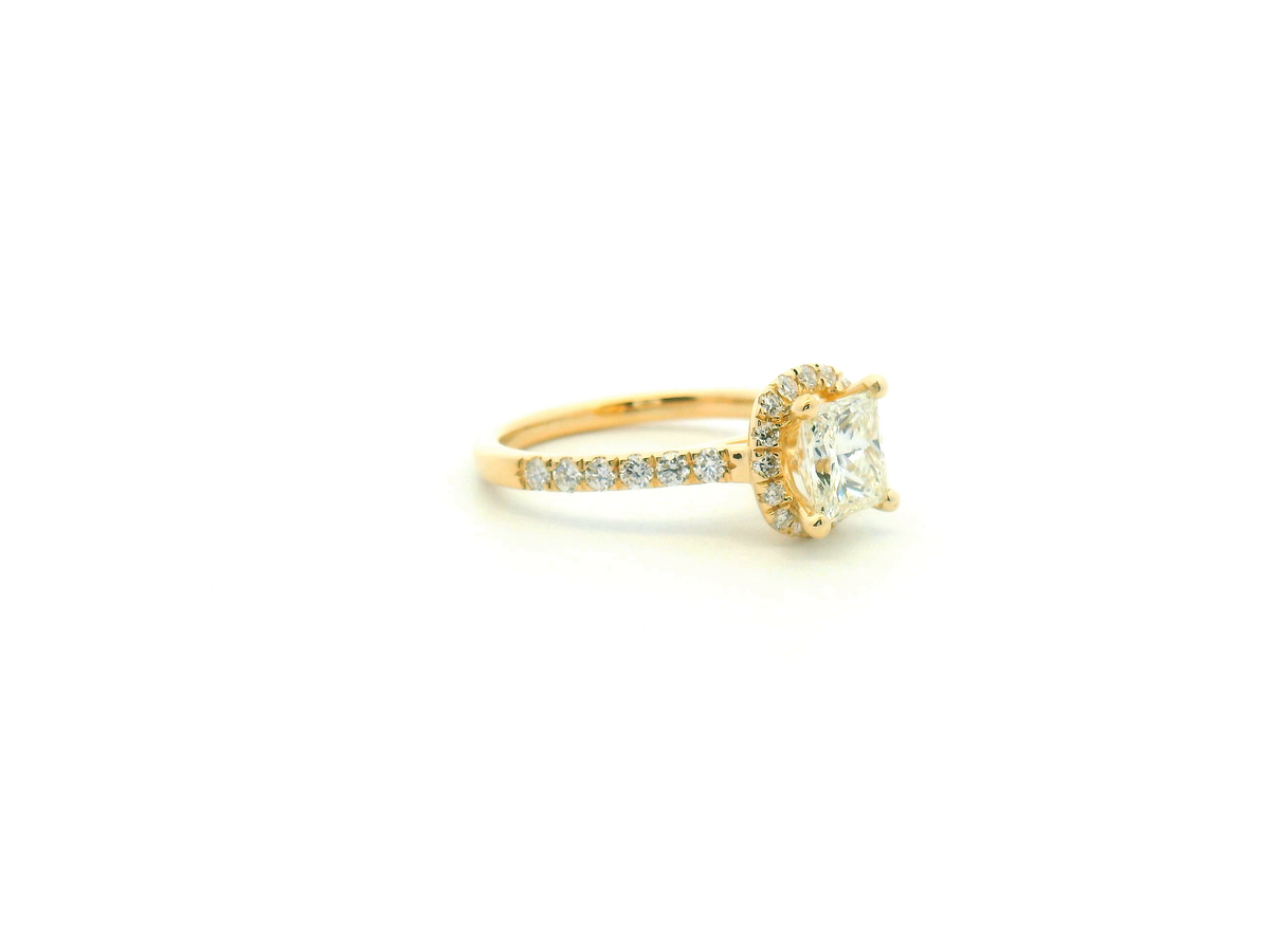 Princess Cut Diamond Halo Engagement Ring