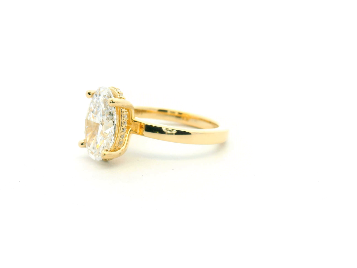 Oval Diamond Hidden Halo Engagement Ring