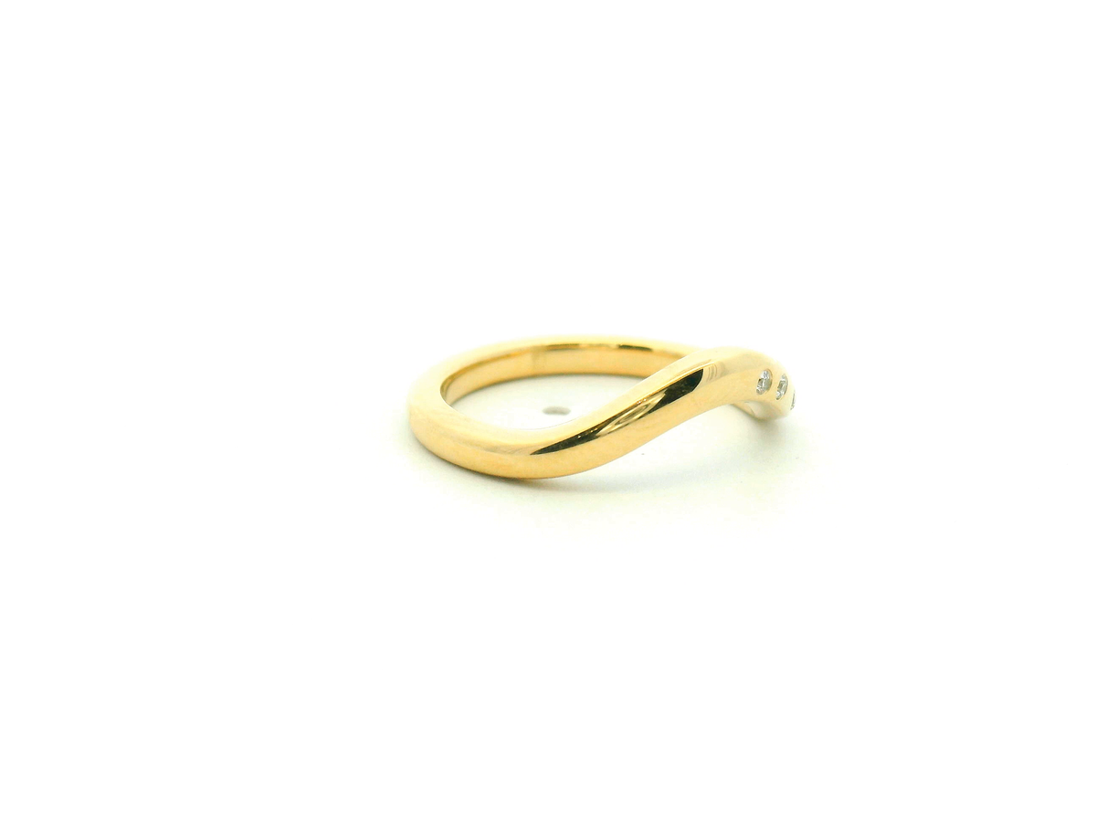 Yellow Gold Contour Diamond Wedding Band