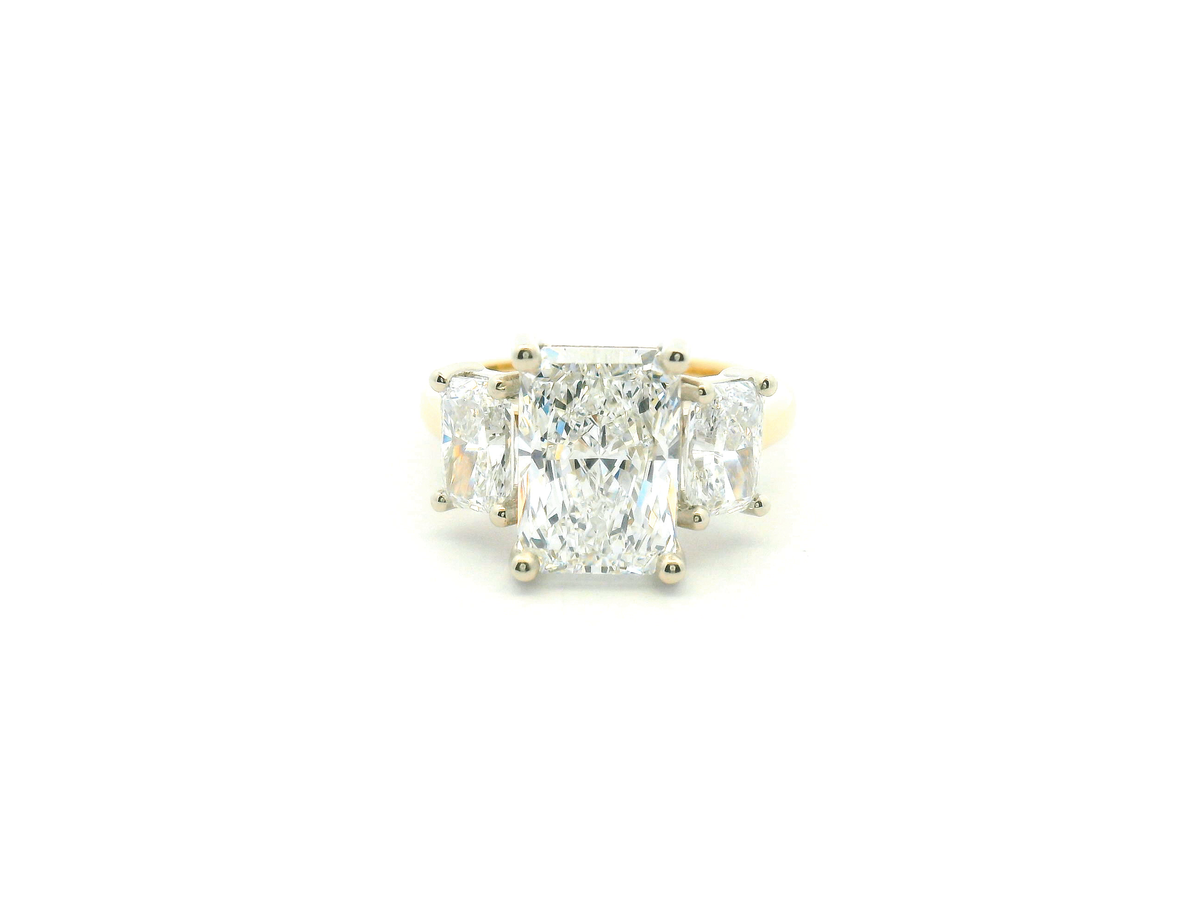Radiant Three-Stone Diamond Engagement Ring