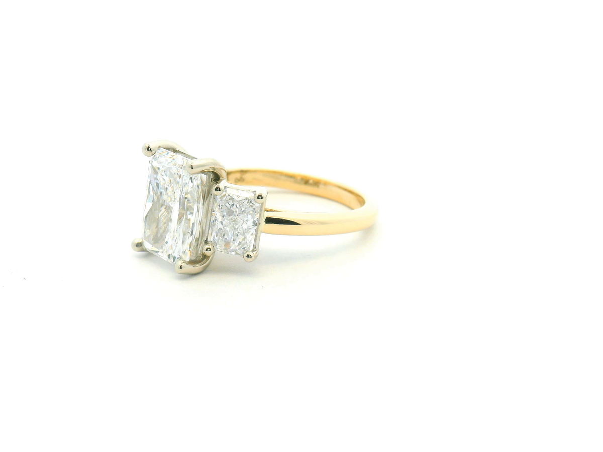 Radiant Three-Stone Diamond Engagement Ring