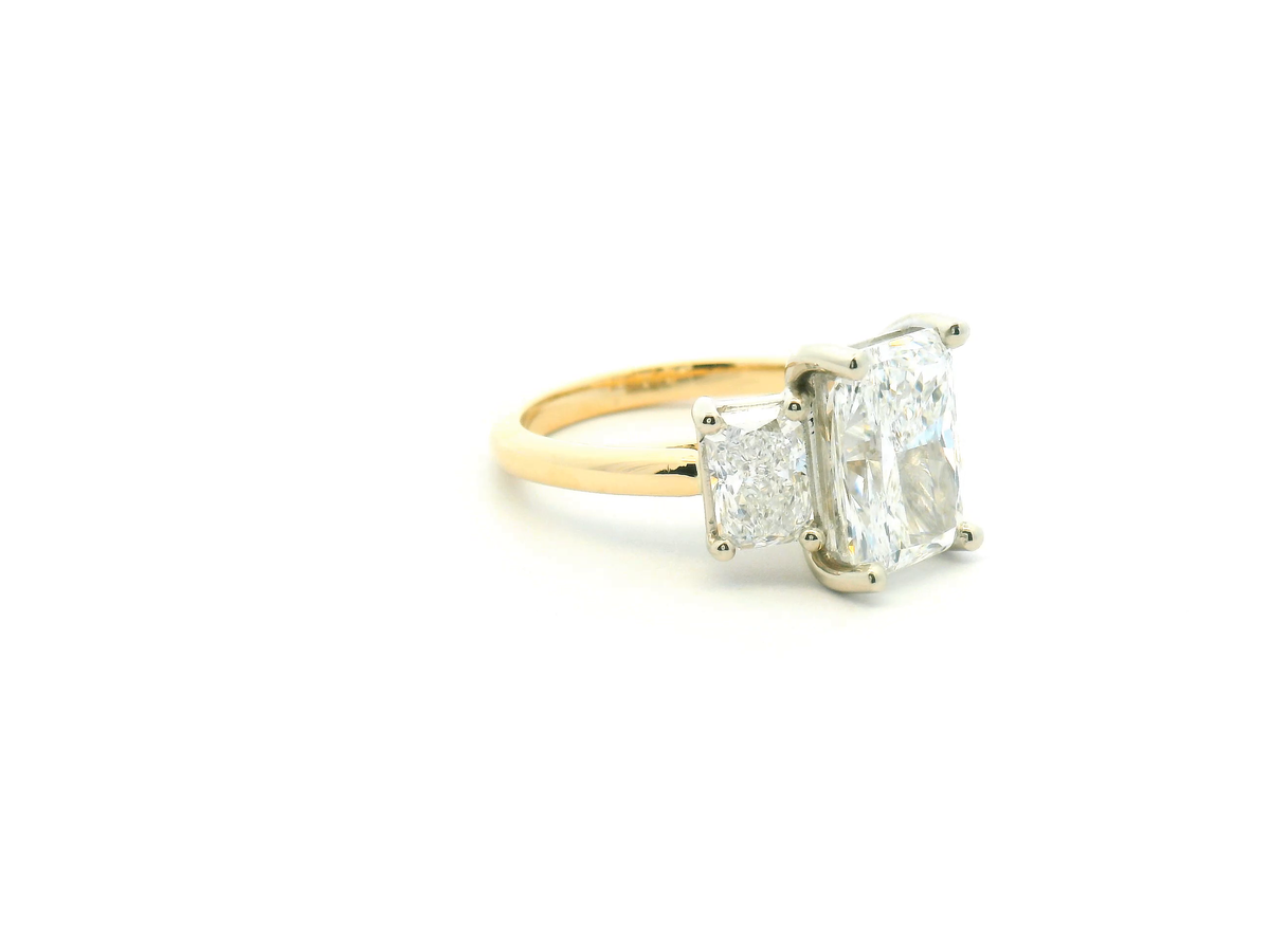 Radiant Three-Stone Diamond Engagement Ring