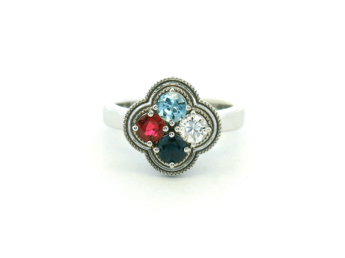 Custom Mother’s Ring with Four Birthstones