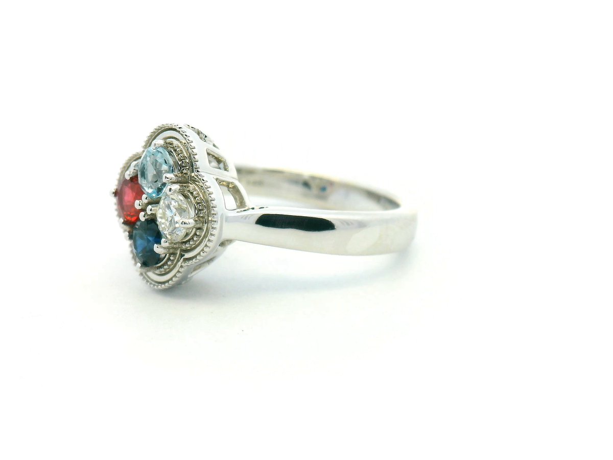 Custom Mother’s Ring with Four Birthstones