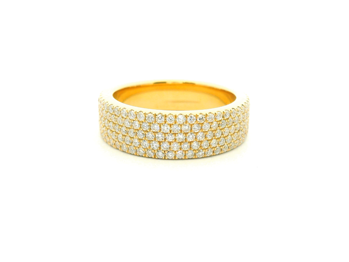 Wide Multi-Row Pavé Diamond Band